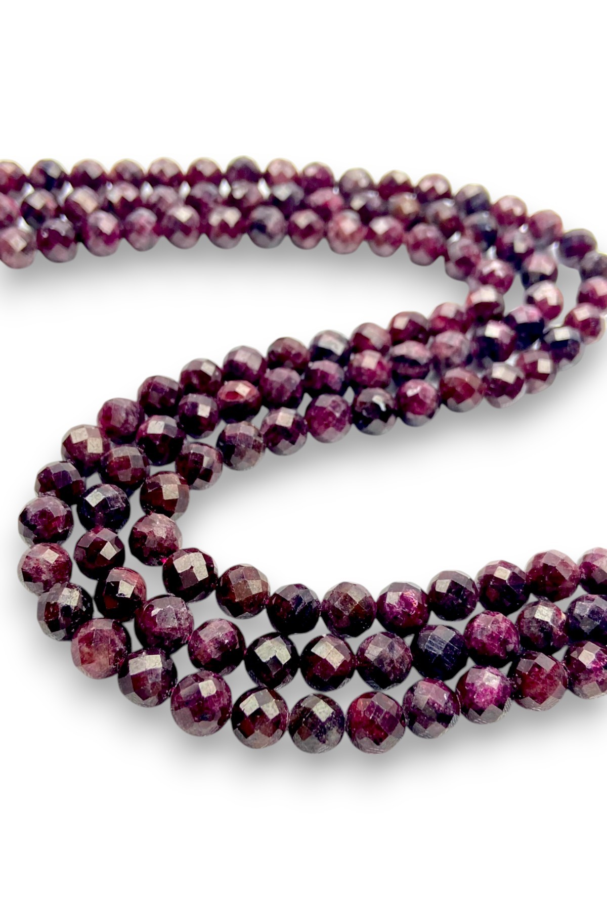 6MM FASET KESİM LAL GARNET DİZİ (AA KALİTE)