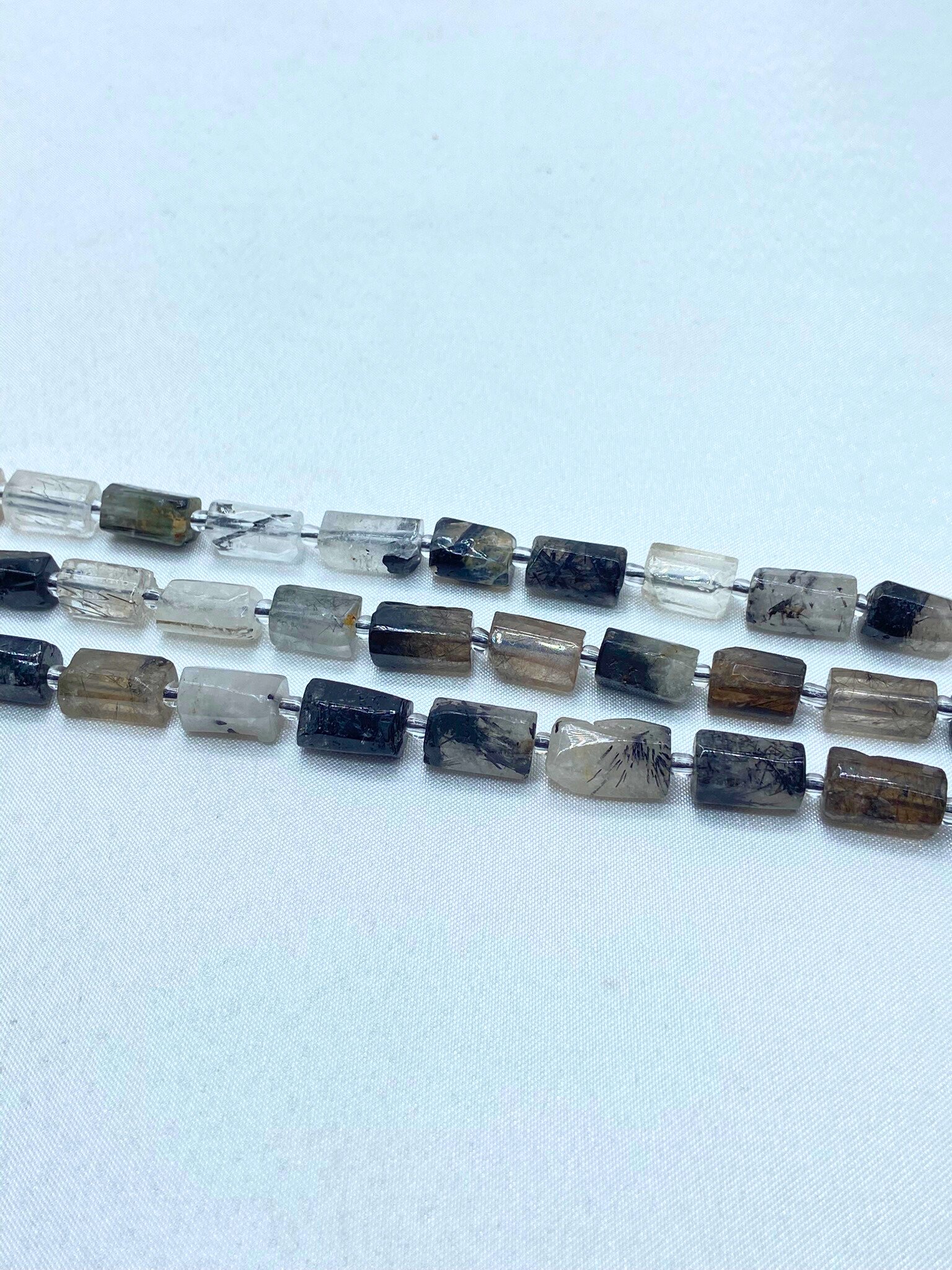 8*12MM RUTİL KUVARS AMORF SİLİNDİR DOĞALTAŞ DİZİLER