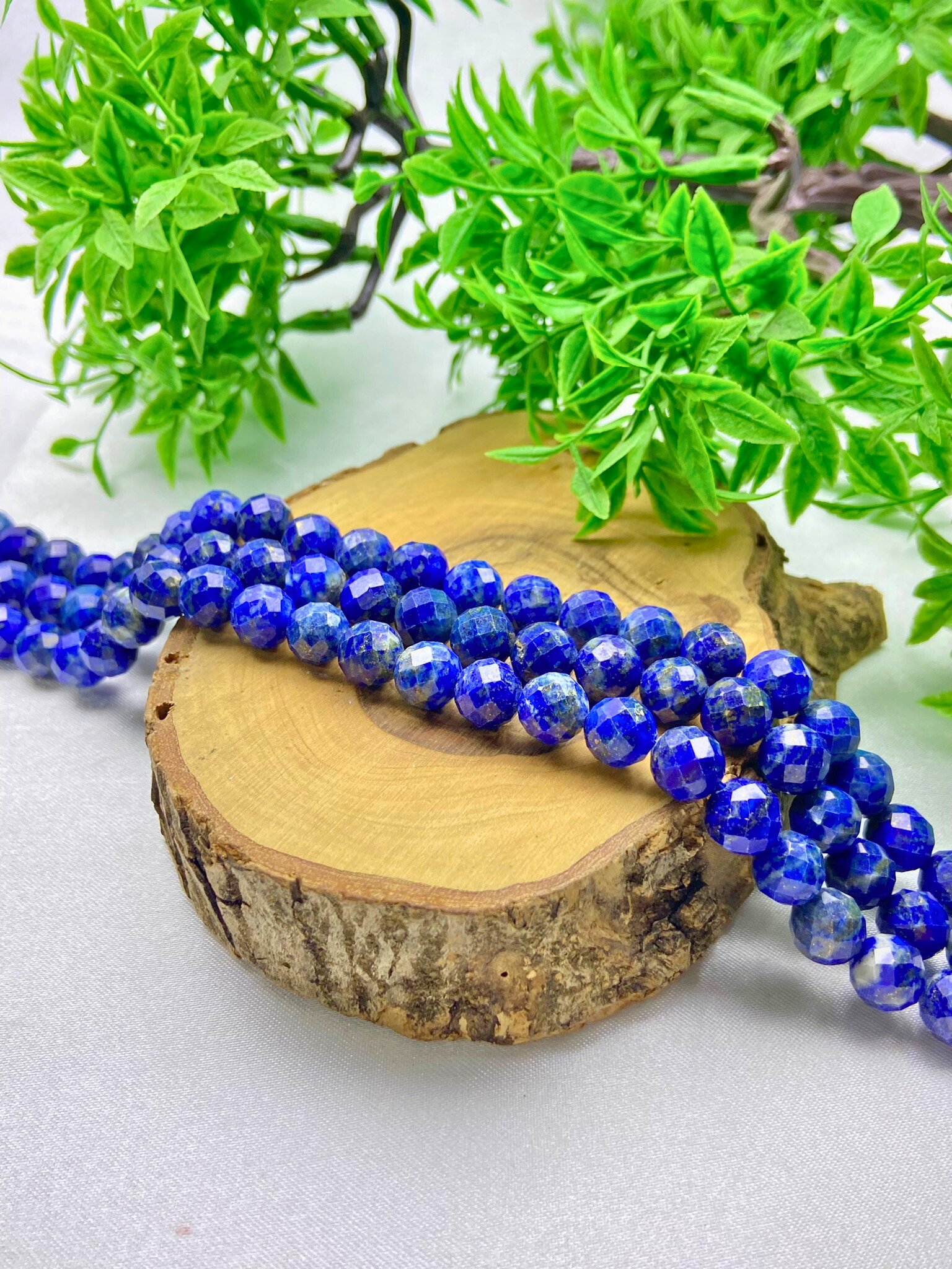 8MM FASET KESİM LAPİS LAZULİ DİZİ (AA KALİTE)