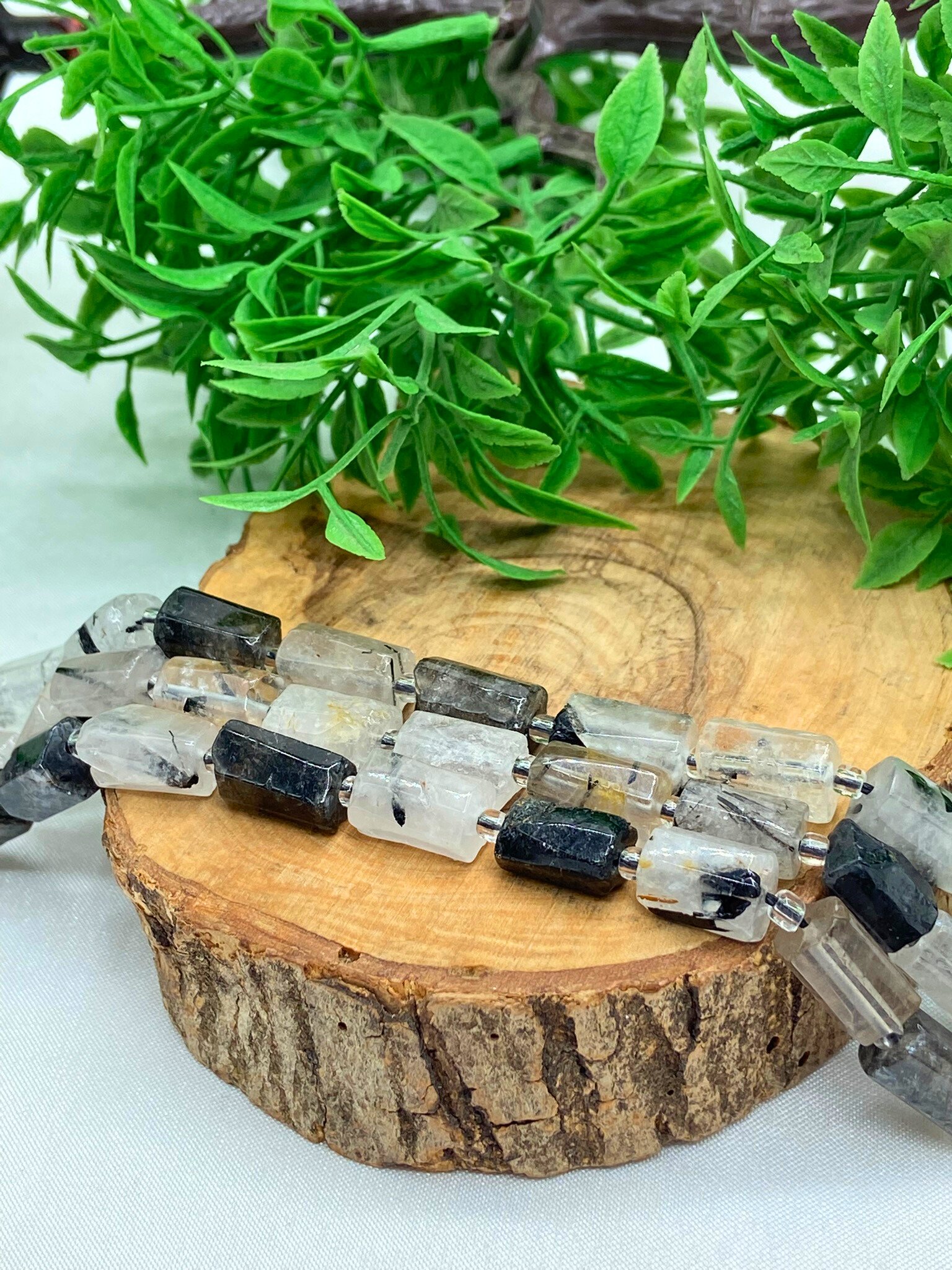 8*12MM RUTİL KUVARS AMORF SİLİNDİR DOĞALTAŞ DİZİLER