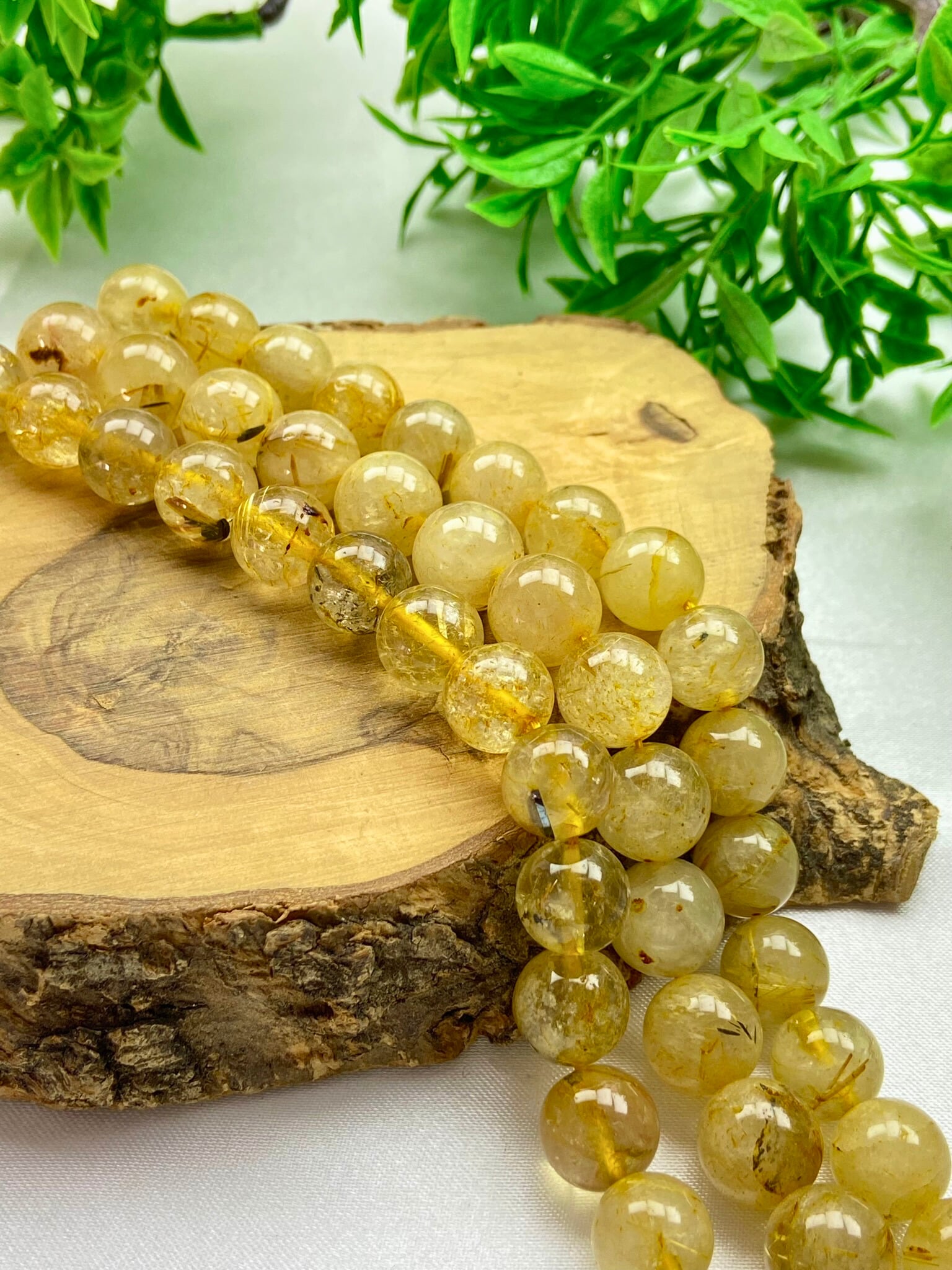 10MM GOLD RUTİLLİ KUVARS DİZİ