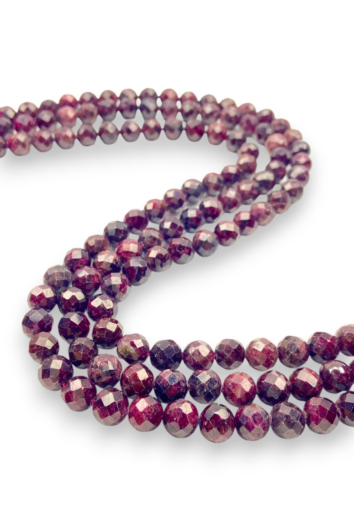 8MM FASET KESİM LAL GARNET DİZİ (AA KALİTE)