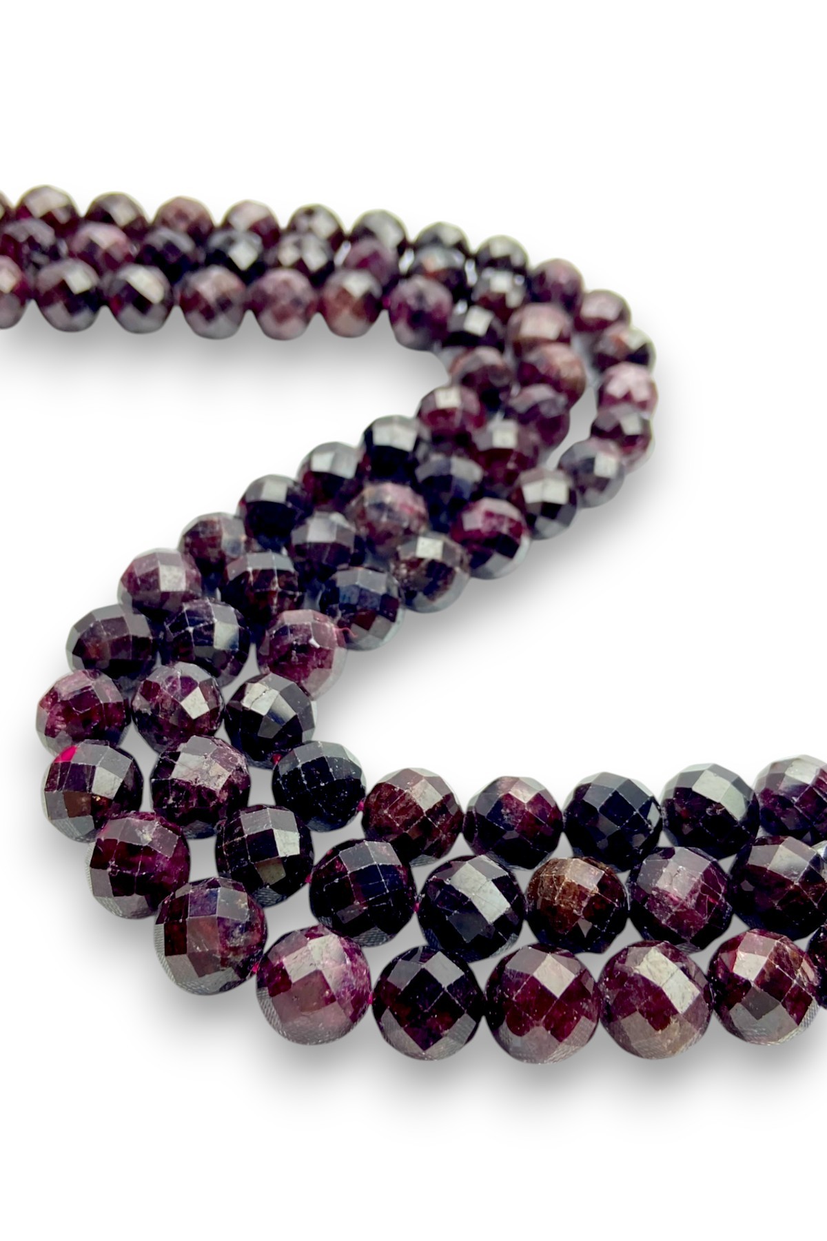 10MM FASET KESİM LAL GARNET DİZİ (AA KALİTE)