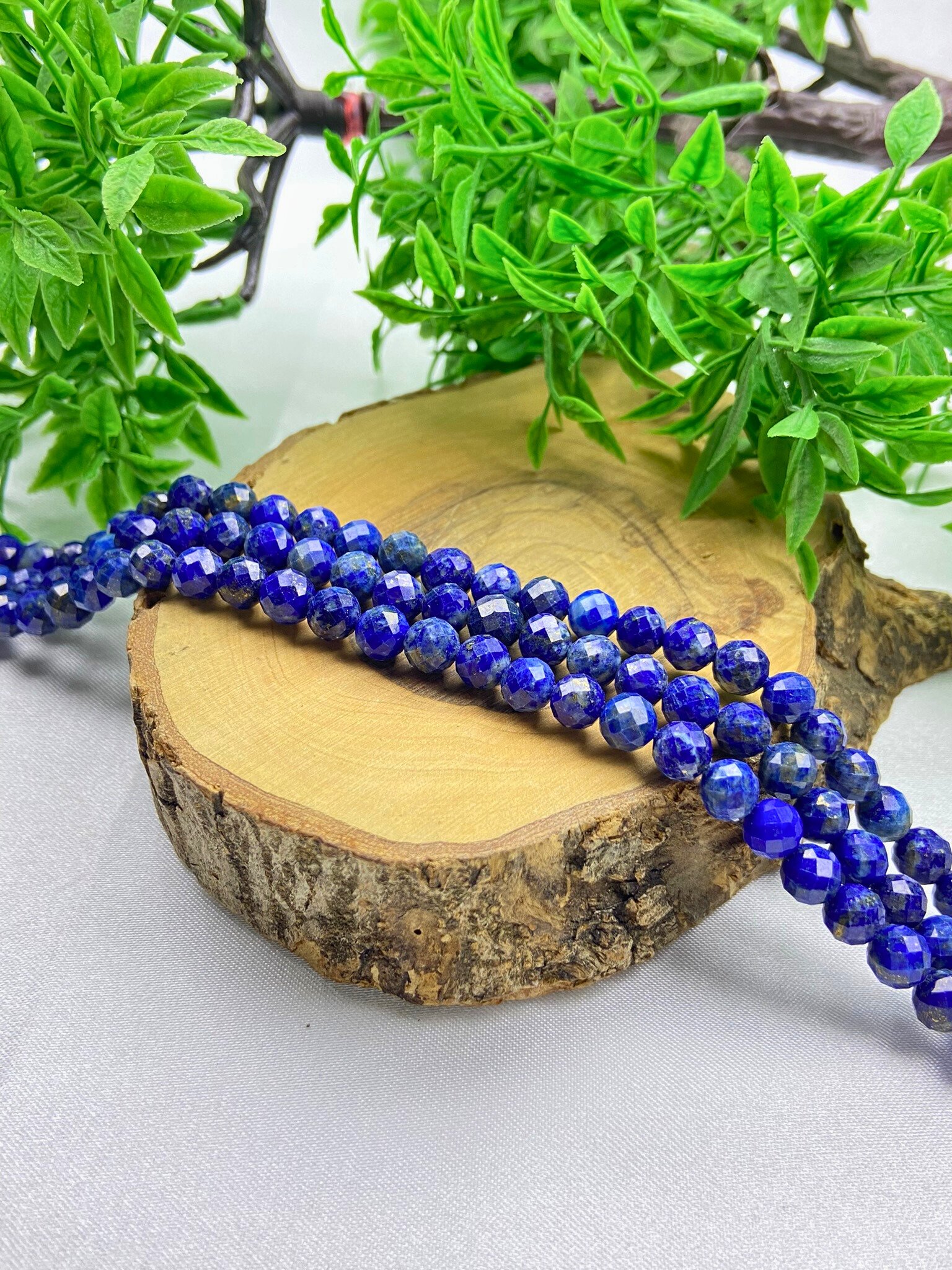 6MM FASET KESİM LAPİS LAZULİ DİZİ (AA KALİTE)