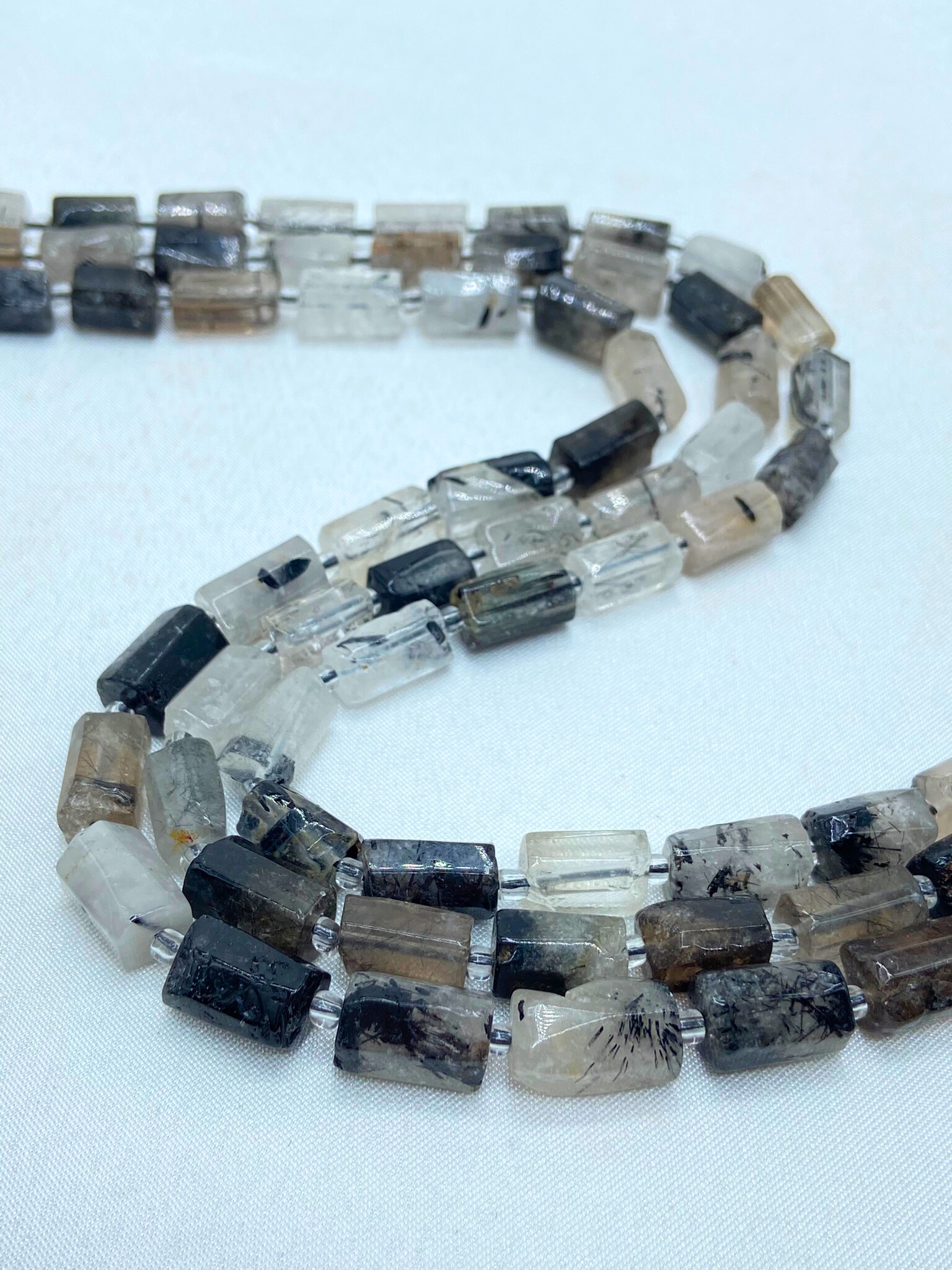 8*12MM RUTİL KUVARS AMORF SİLİNDİR DOĞALTAŞ DİZİLER