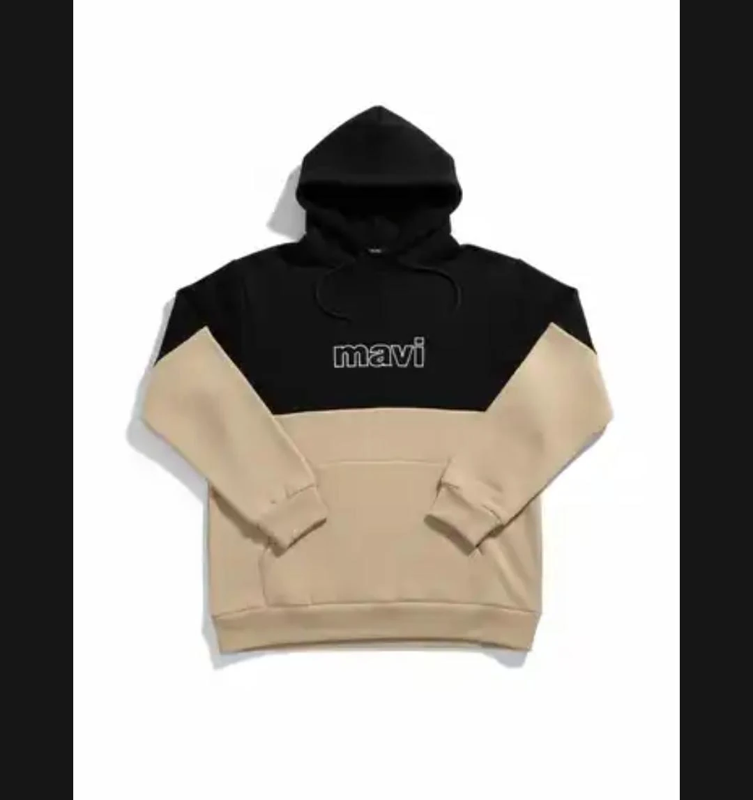 Parçalı Çocuk Sweatshirt - Siyah/Krem