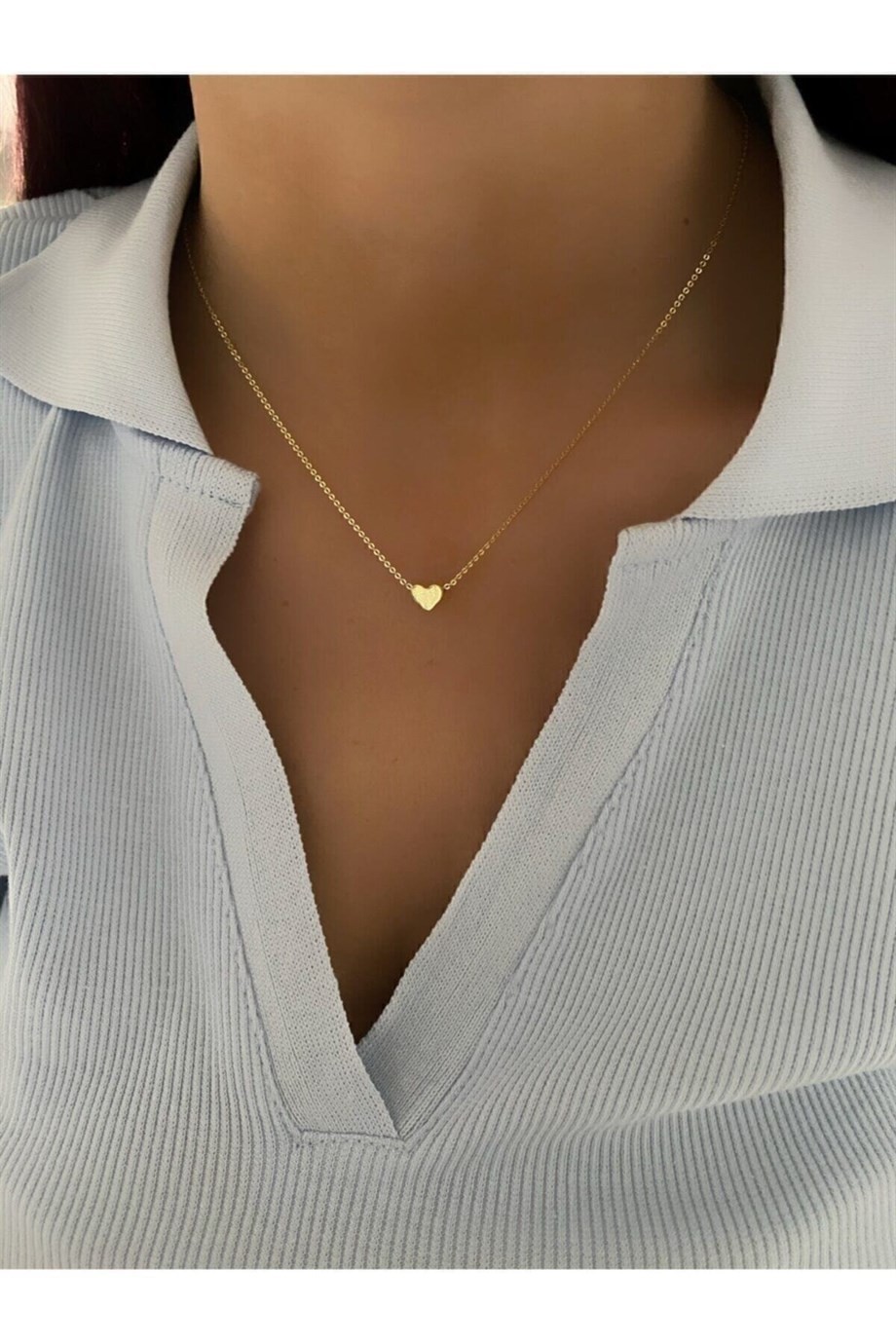 Minimal Heart Necklace Gold