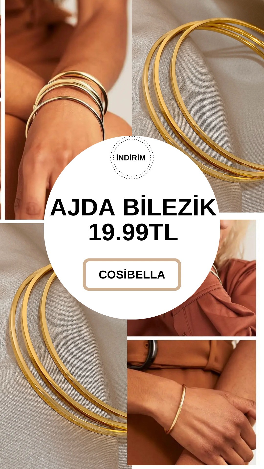 1 Adet Ajda Bilezik Gold