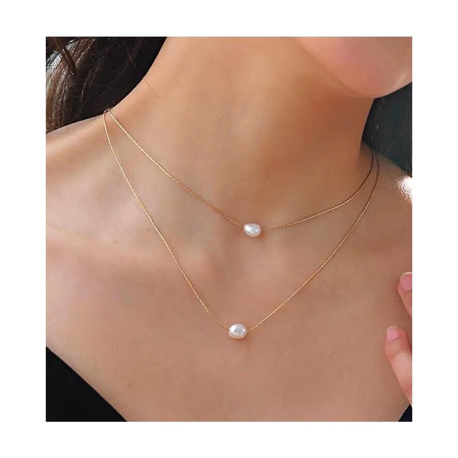 2 rows of baroque pearl necklace