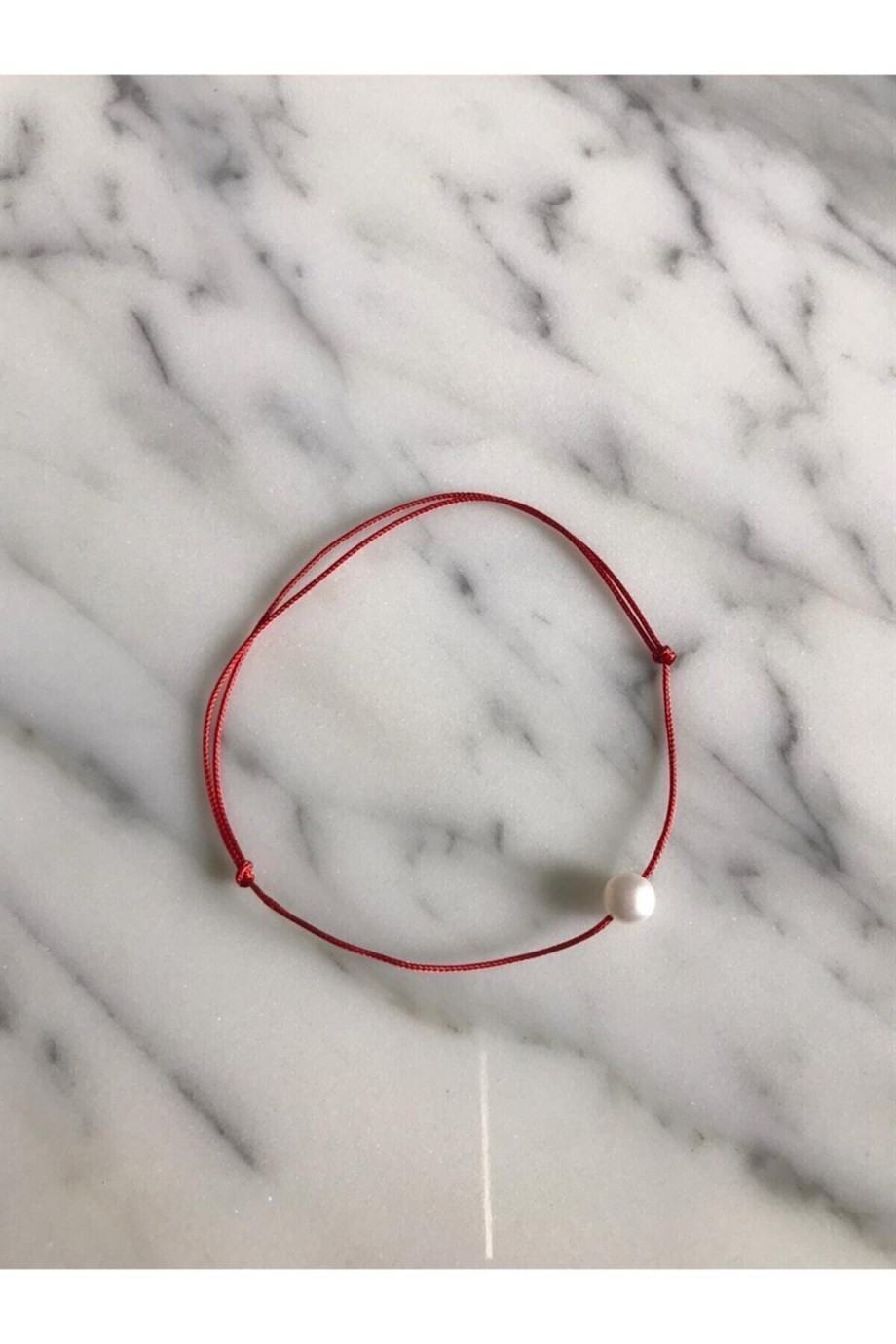 Woman Red Pearl Rope Bracelet