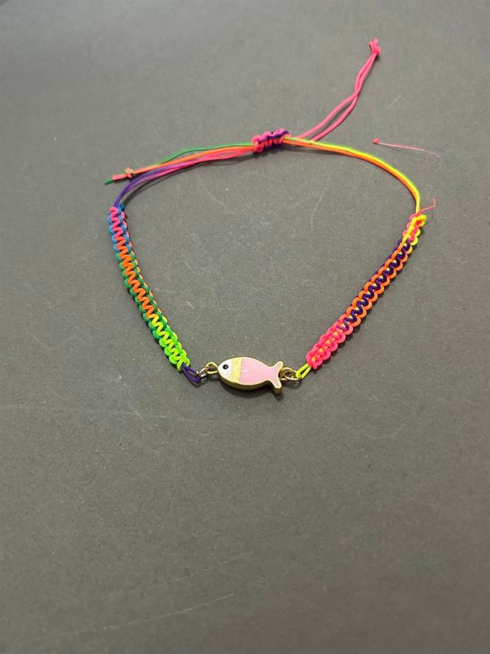 Neon Color Fish Macrame Rope Bracelet