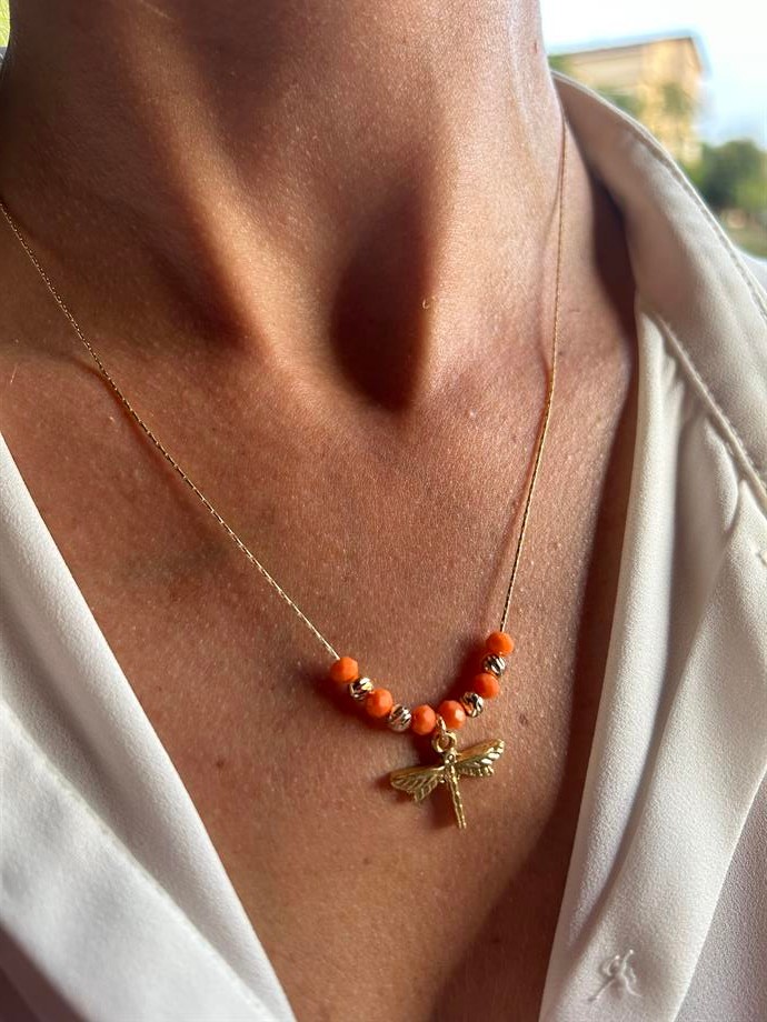 Women's Orange Dorician Yusufçuk Necklace