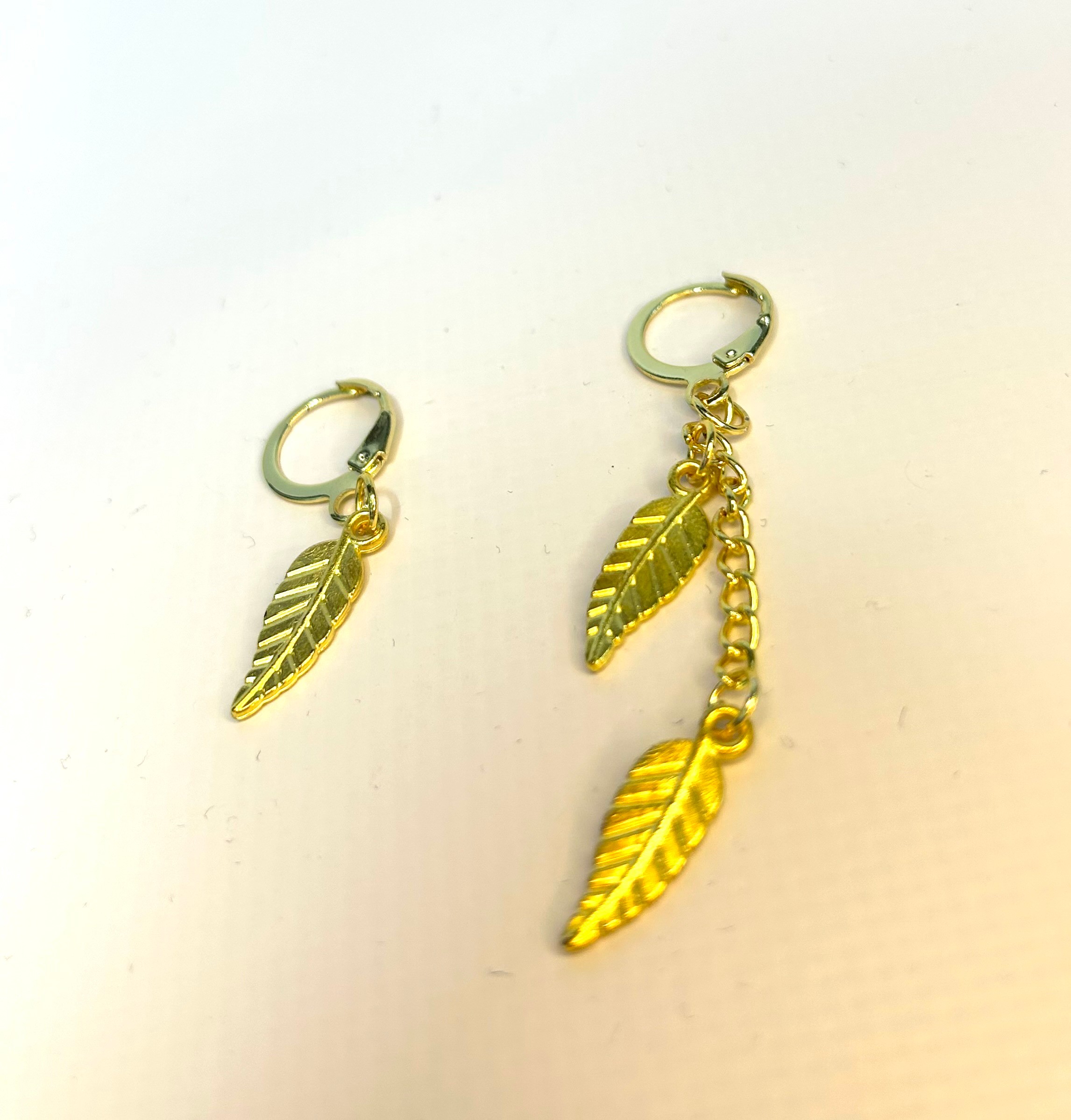 Gold Leaf Chain Earrings
