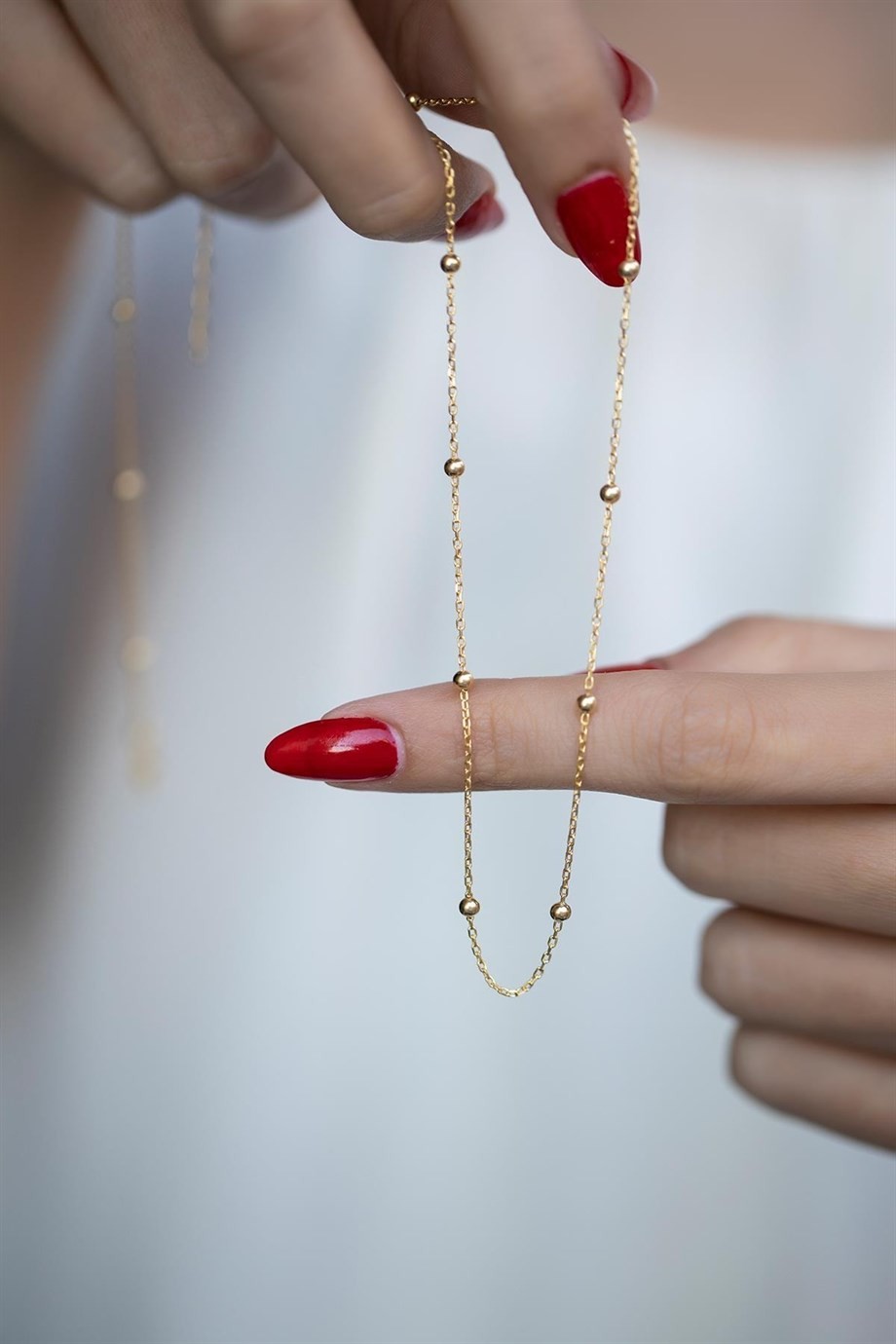 Female Bulk Chain Model Gold Plated thin elegant necklace