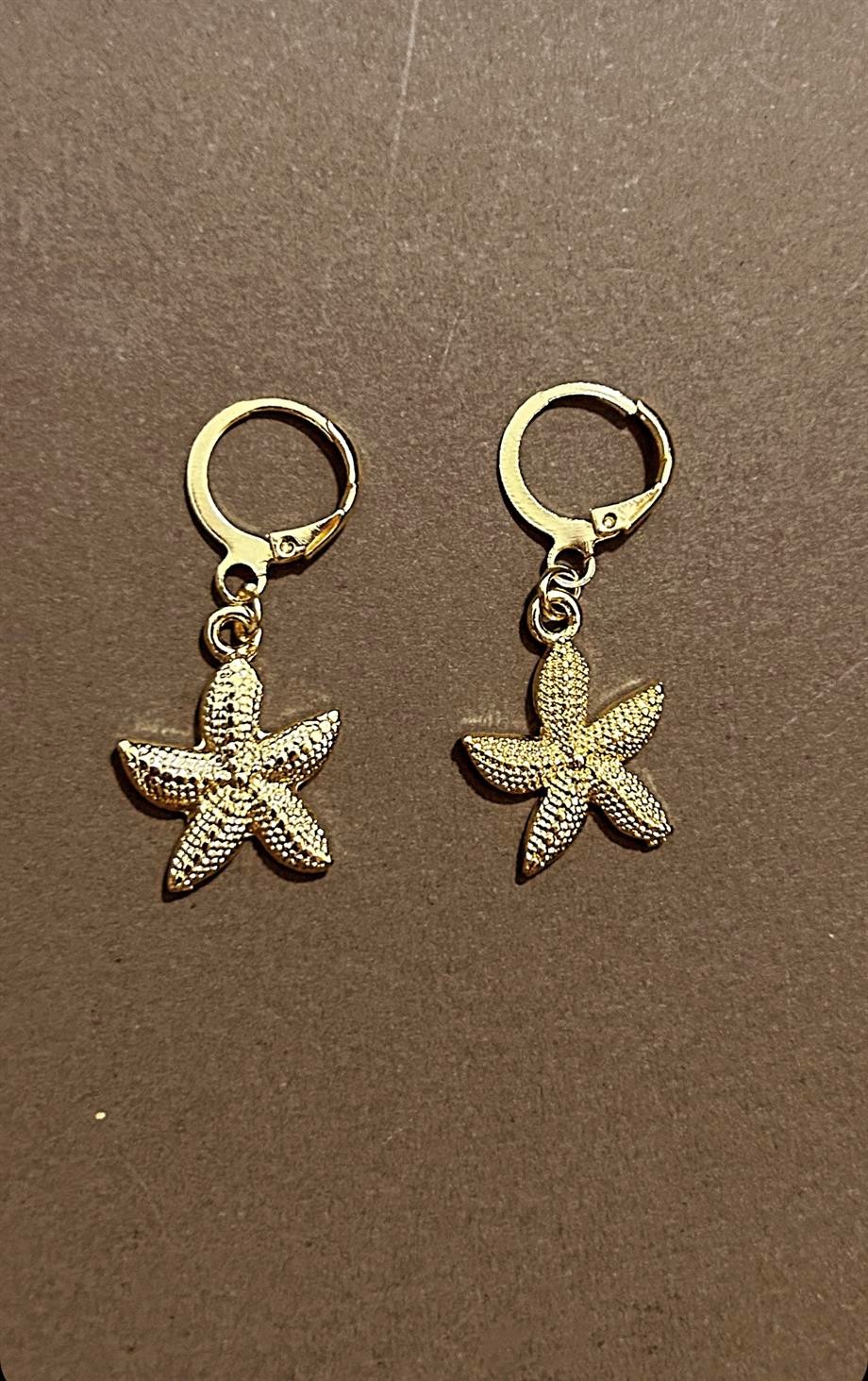 Gold Shaking Sea Star Earrings