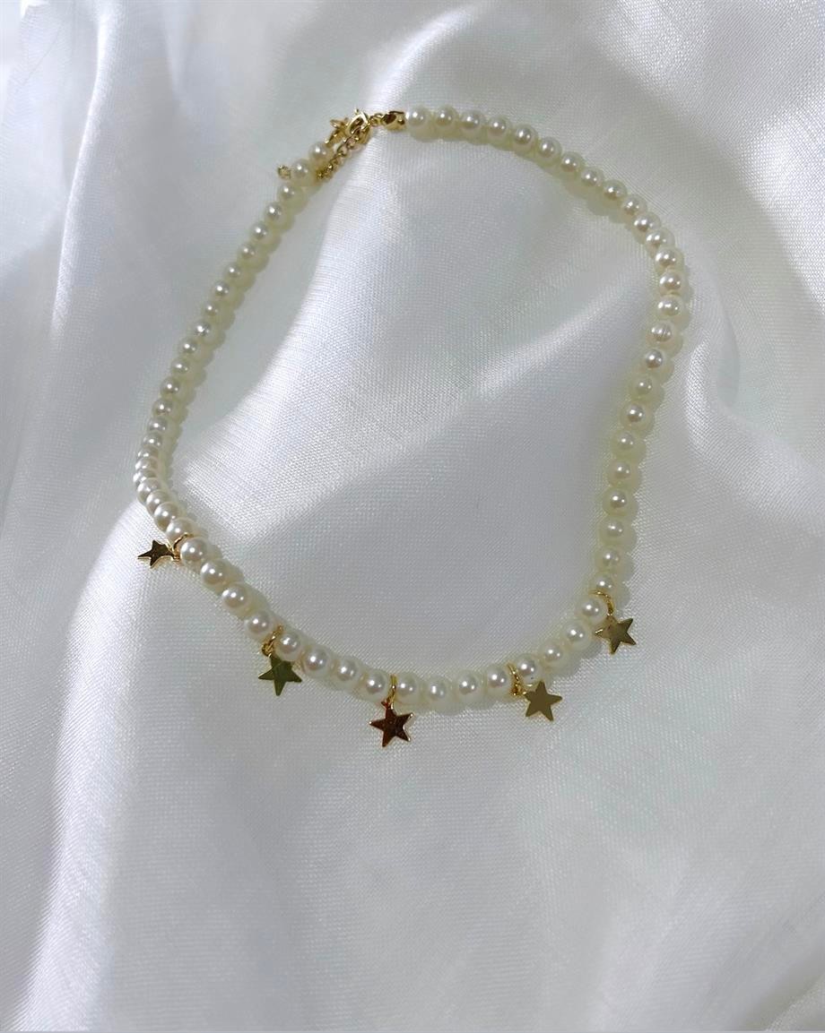 Female pearl star necklace