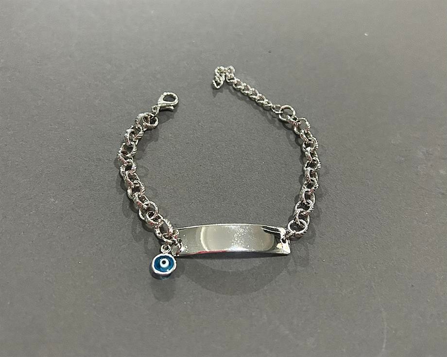 Silver Color Name Written Plate Bracelet
