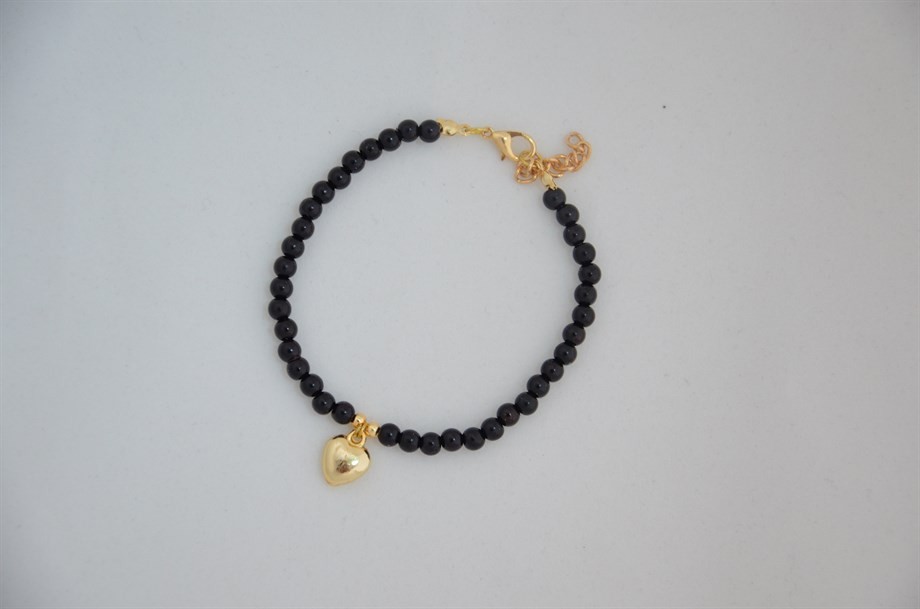 Female Black Pearl Heart Bracelet