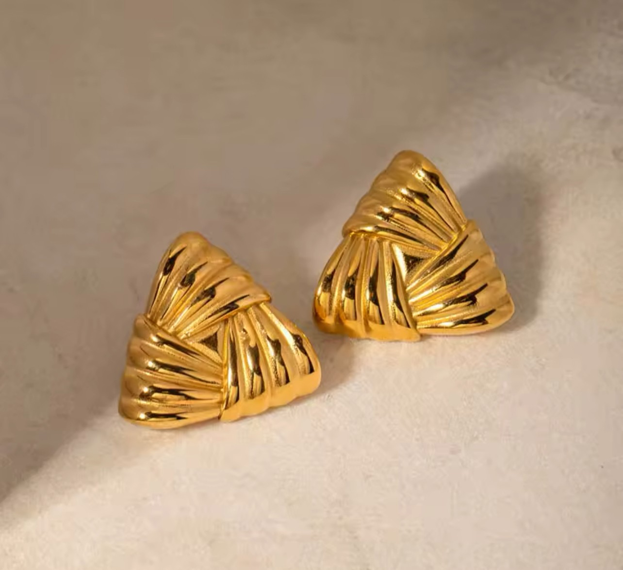 Gold Üçgen Bohem Küpe