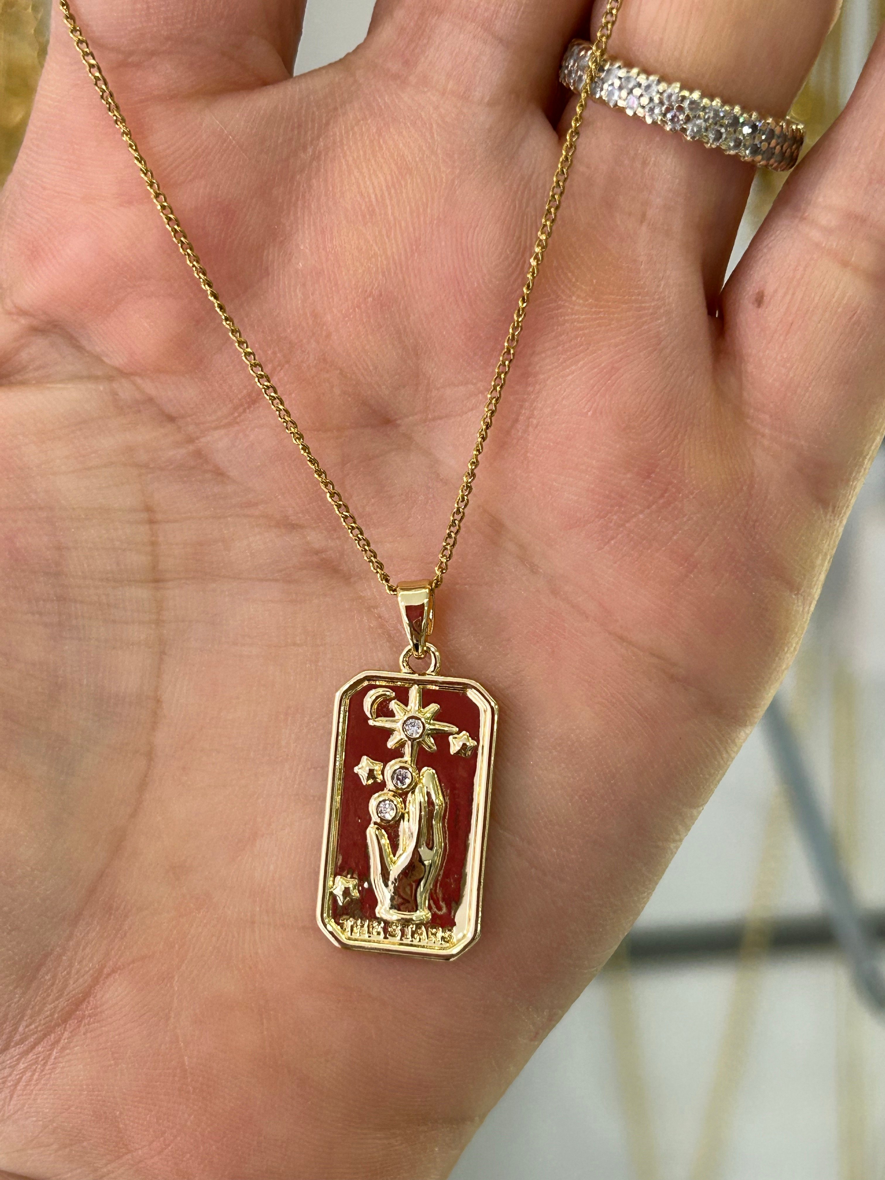 Çelik Taşlı Tarot Kolye