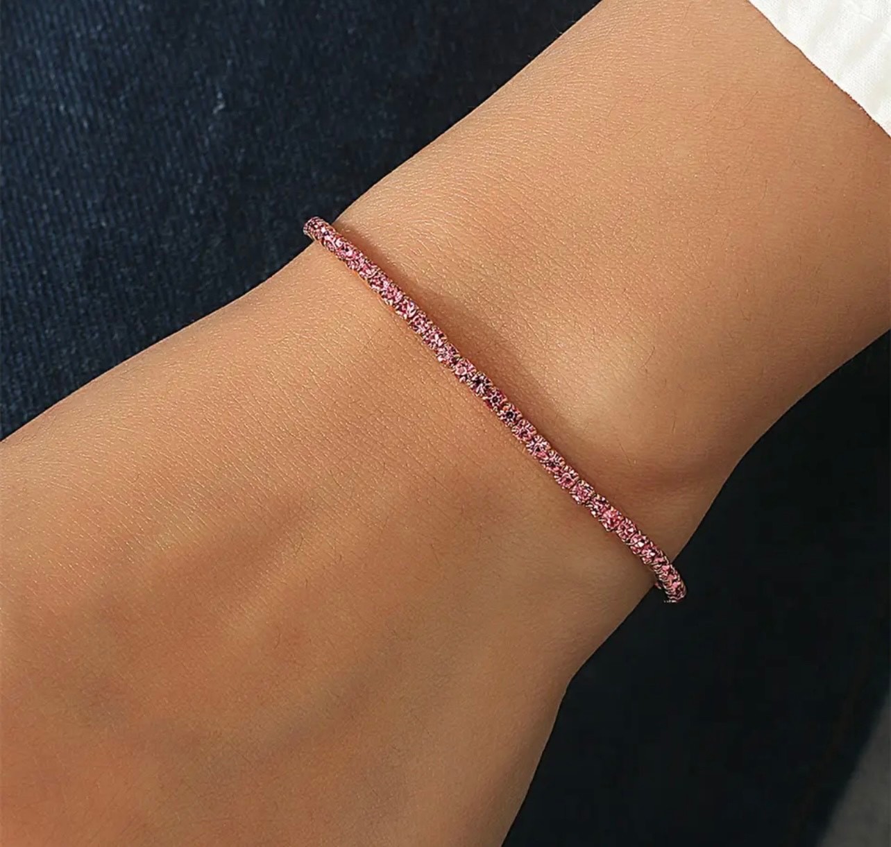 Pink Stone Rubber Bracelet