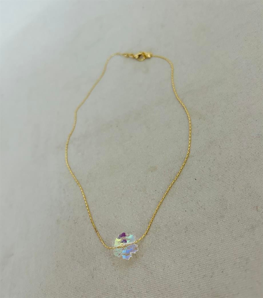 Transparent Clover Gold Chain Necklace