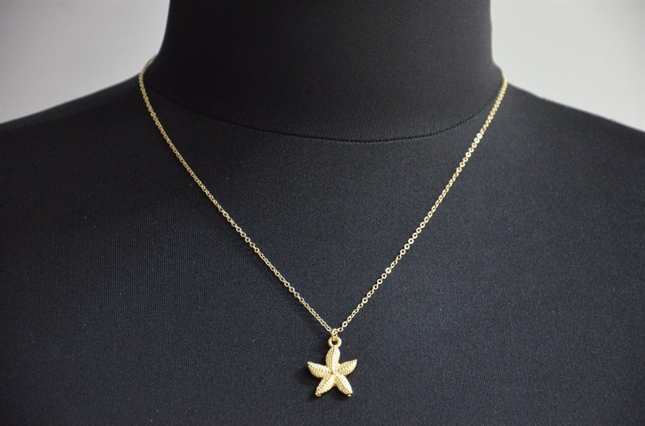 Female Gold Sea Star Necklace