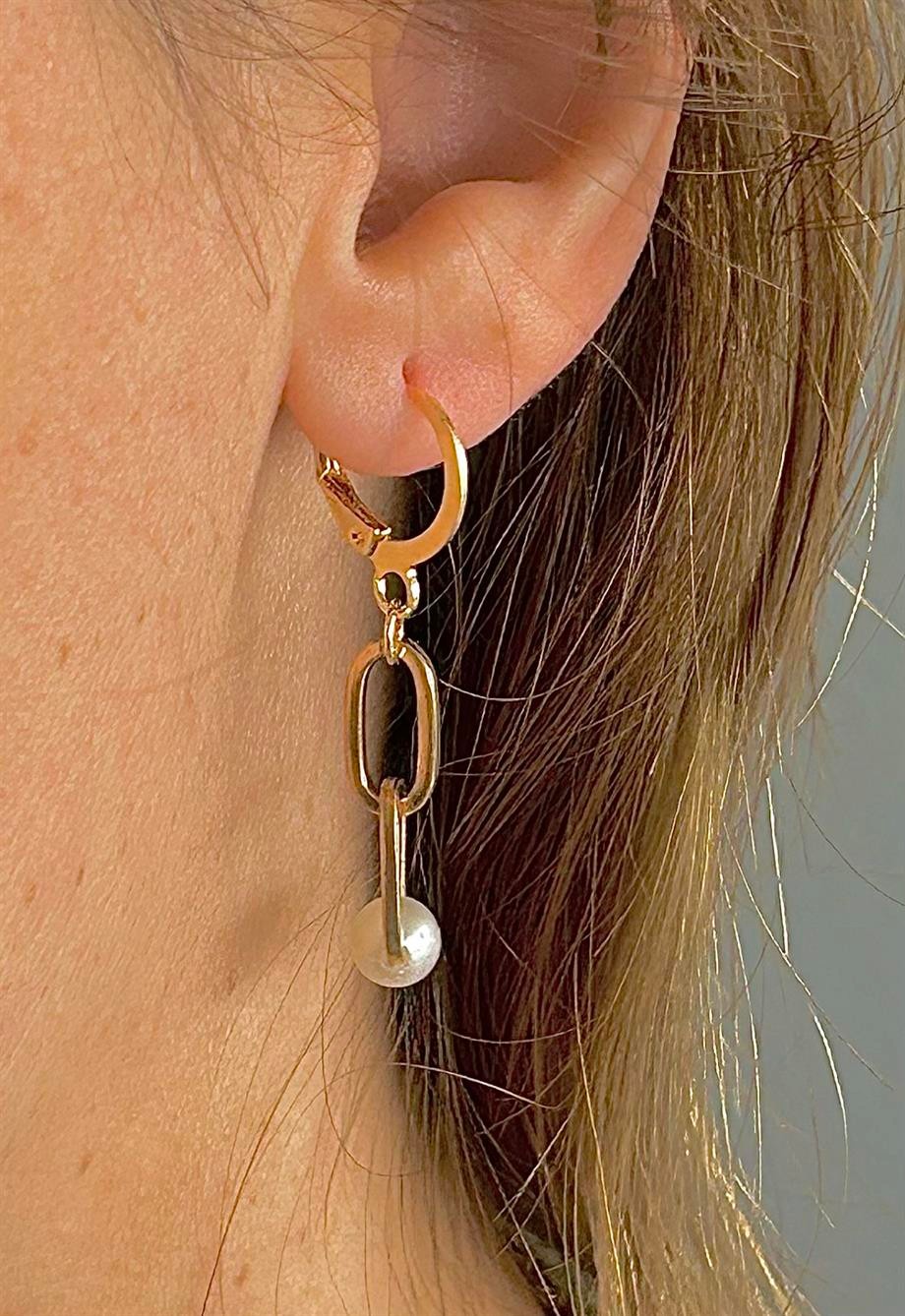 Woman Gold Gospel Ataç Earrings