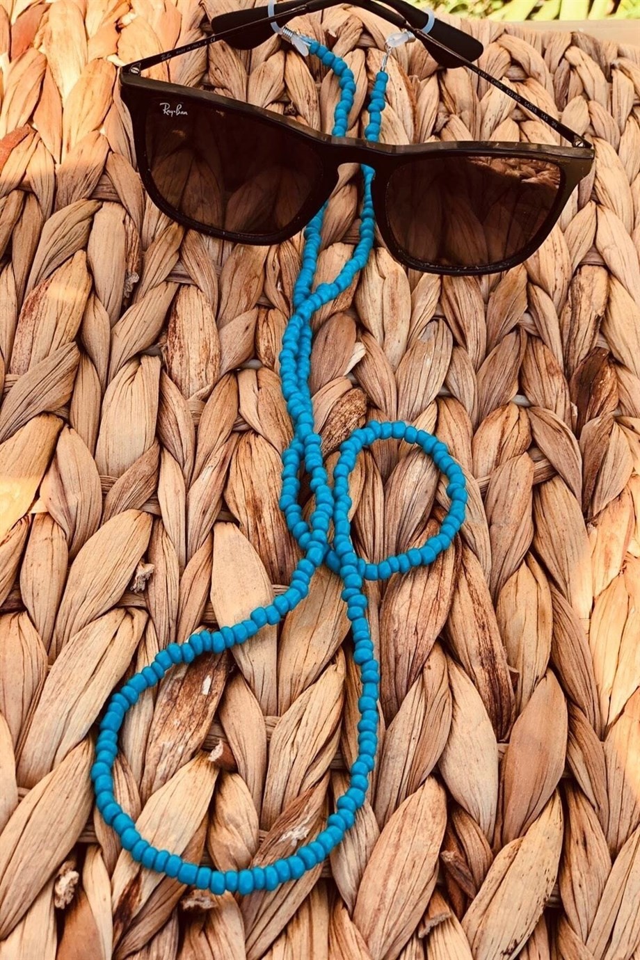 Women's Blue Bead Sunglasses Rope Accessory