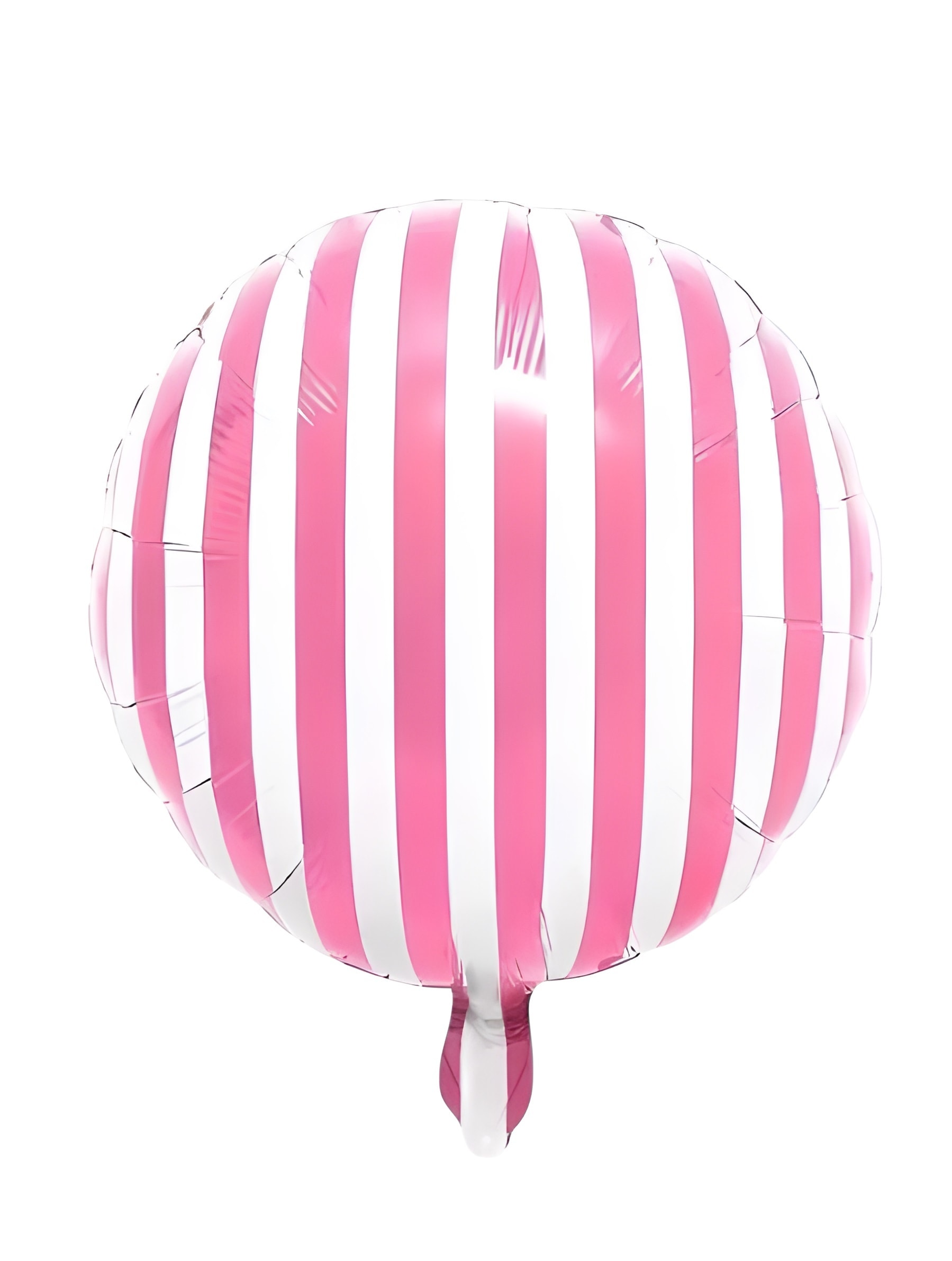 Pembe Beyaz Çizgili Folyo Balon