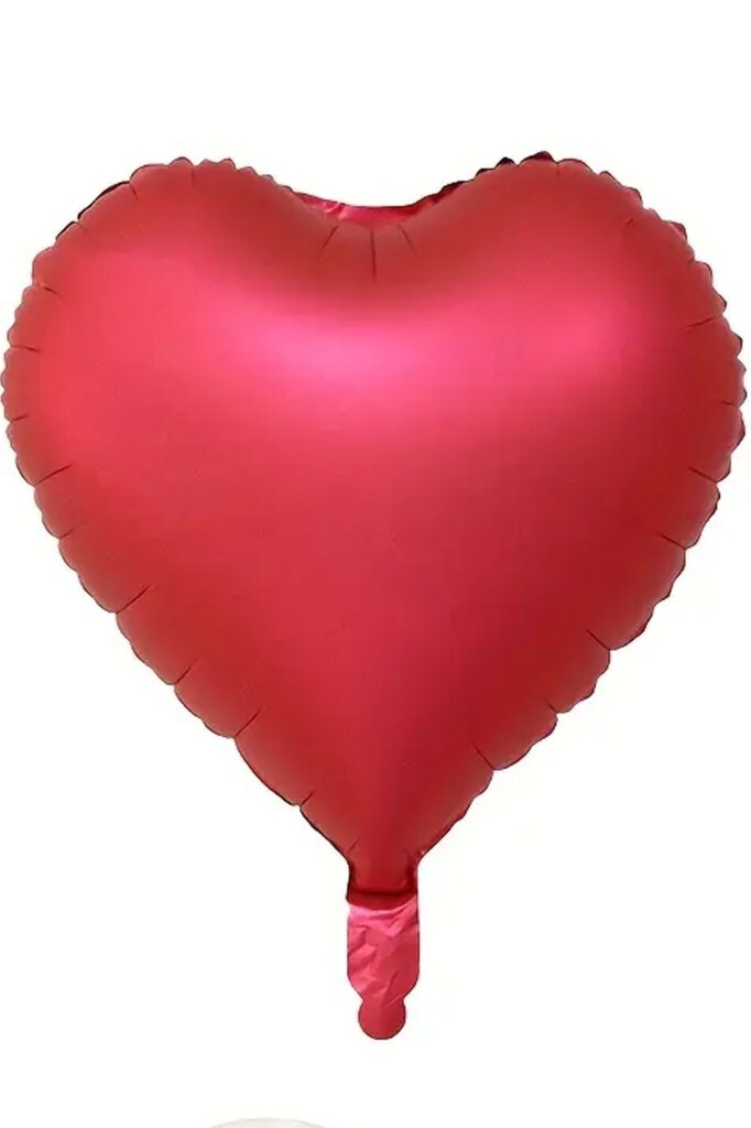 Mat Kırmızı Kalp Folyo Balon