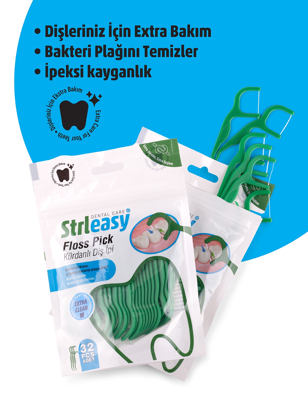 STRLEASY 6032 KÜRDANLI DİŞ İPİ 32'li