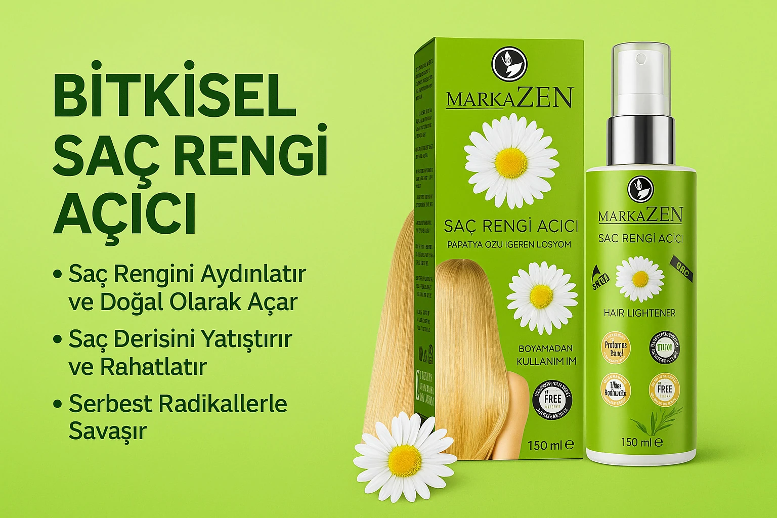Markazen Bitkisel Saç Rengi Açıcı