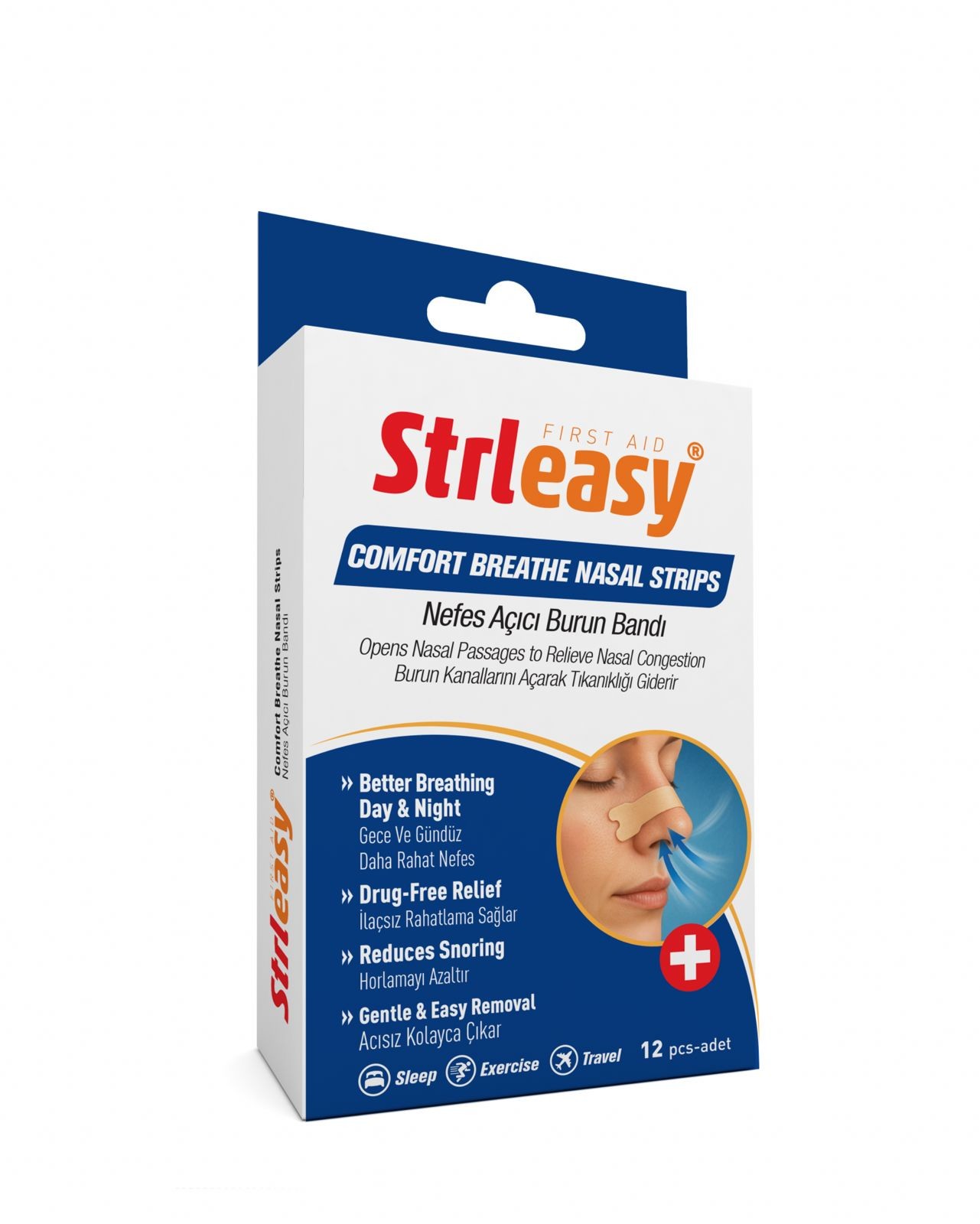 Strleasy Nefes Açıcı Burun Bandı 12 li
