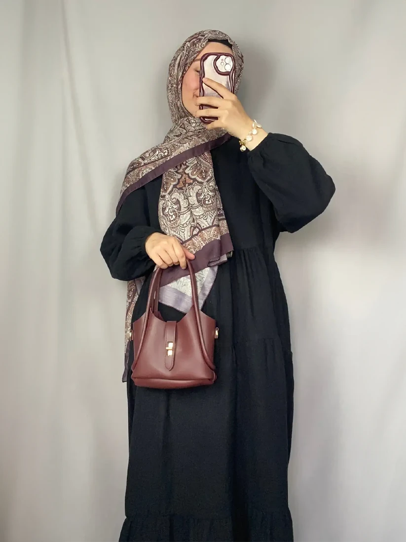 Siyah Müslin Elbise