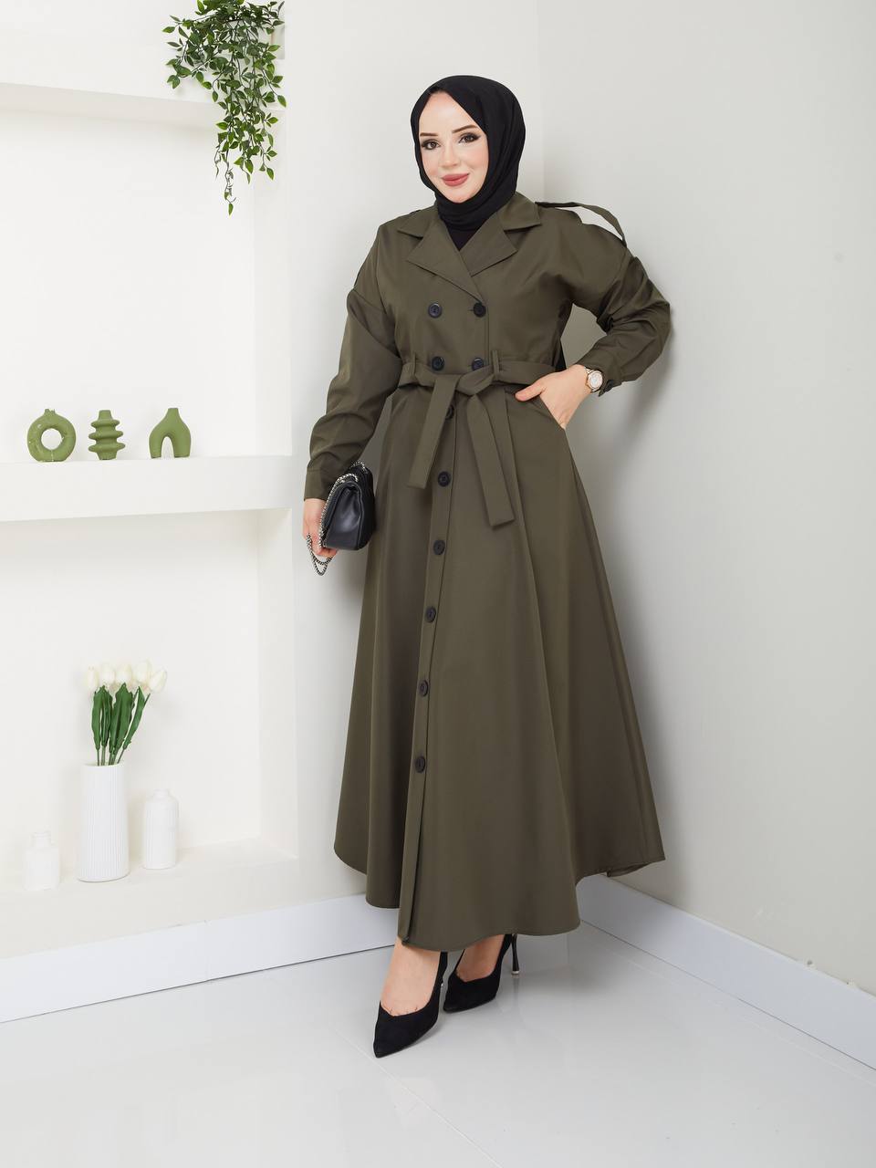 Etekli Trenç Takımı (Kısa Ceket)