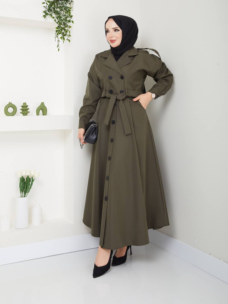 Etekli Trenç Takımı (Kısa Ceket)