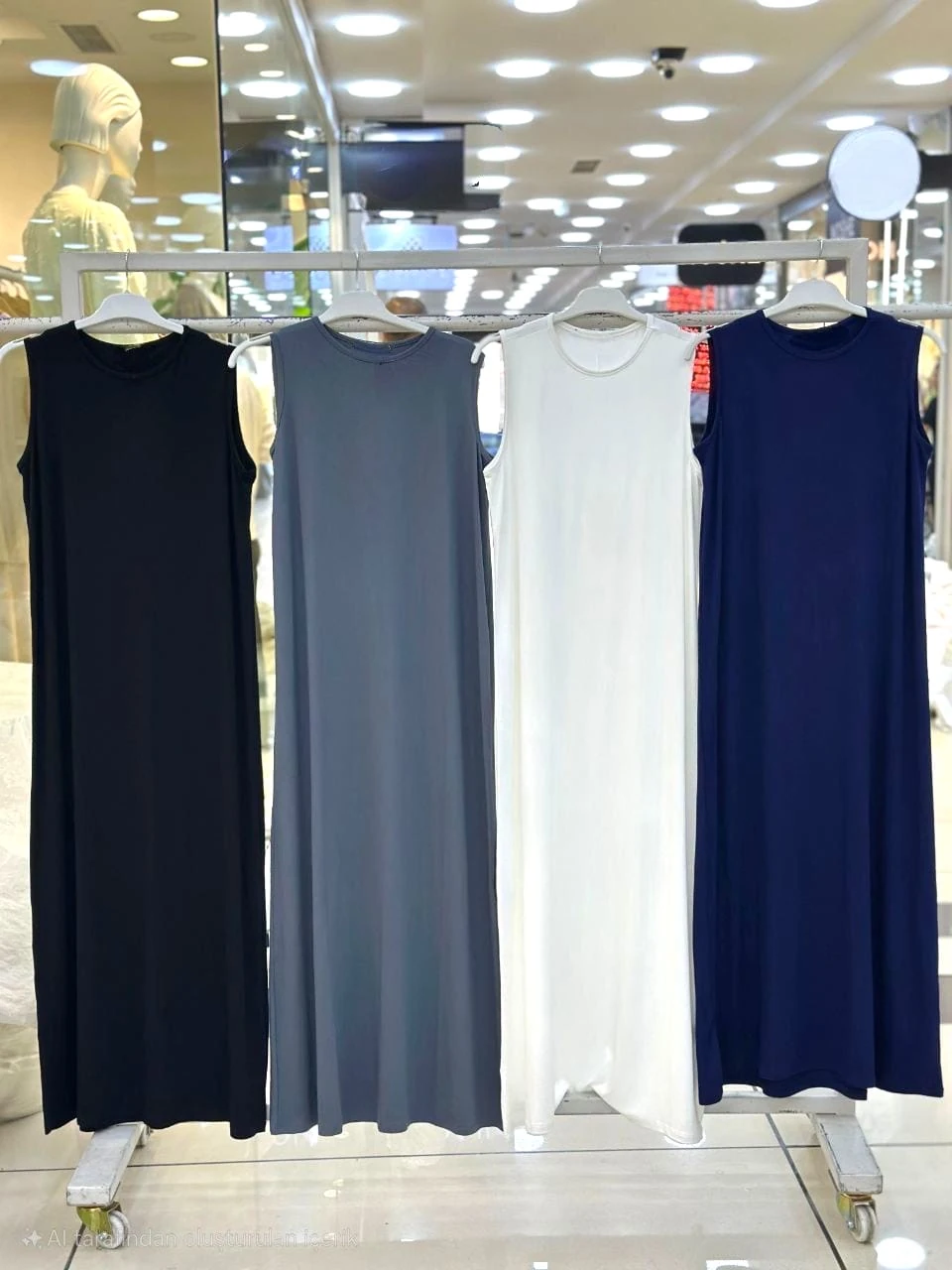 Sıfır Kollu Uzun İçlik Astar Beyaz