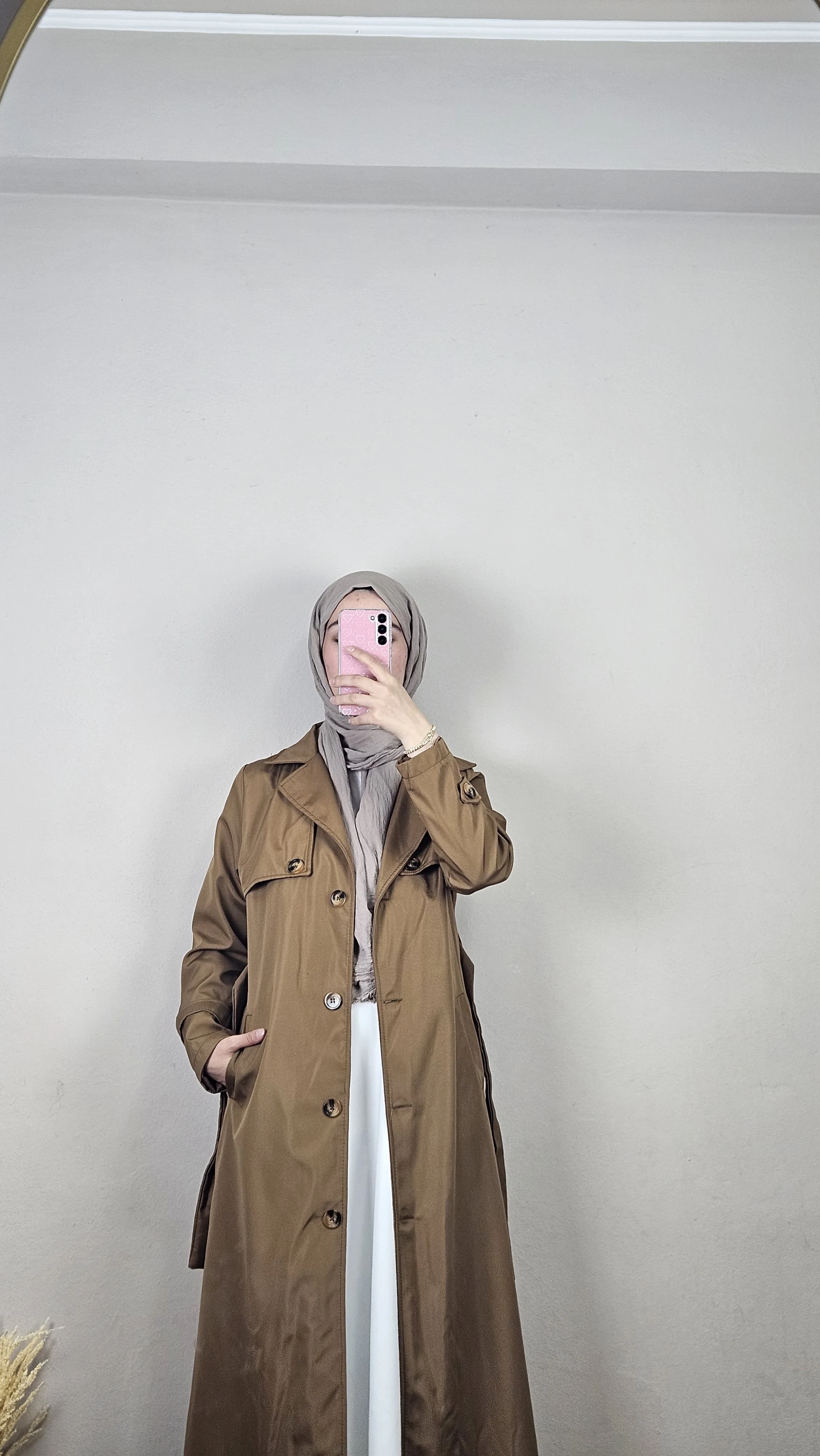 Tam Boy Trenç Kemer Detaylı