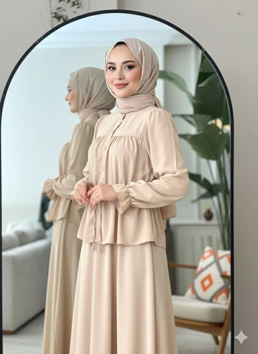 Dubai Kumaş Etekli Takım 