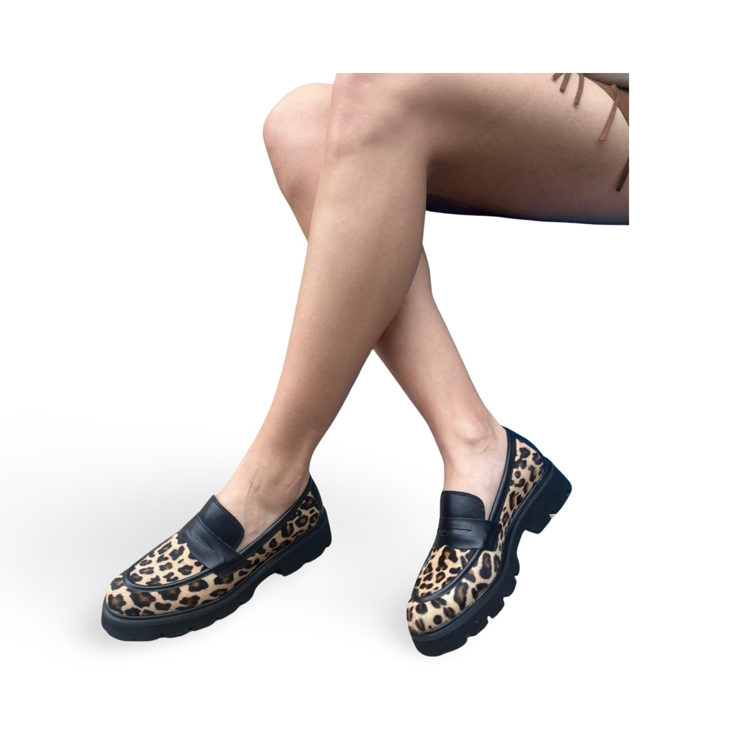   loafer leopar - Siyah