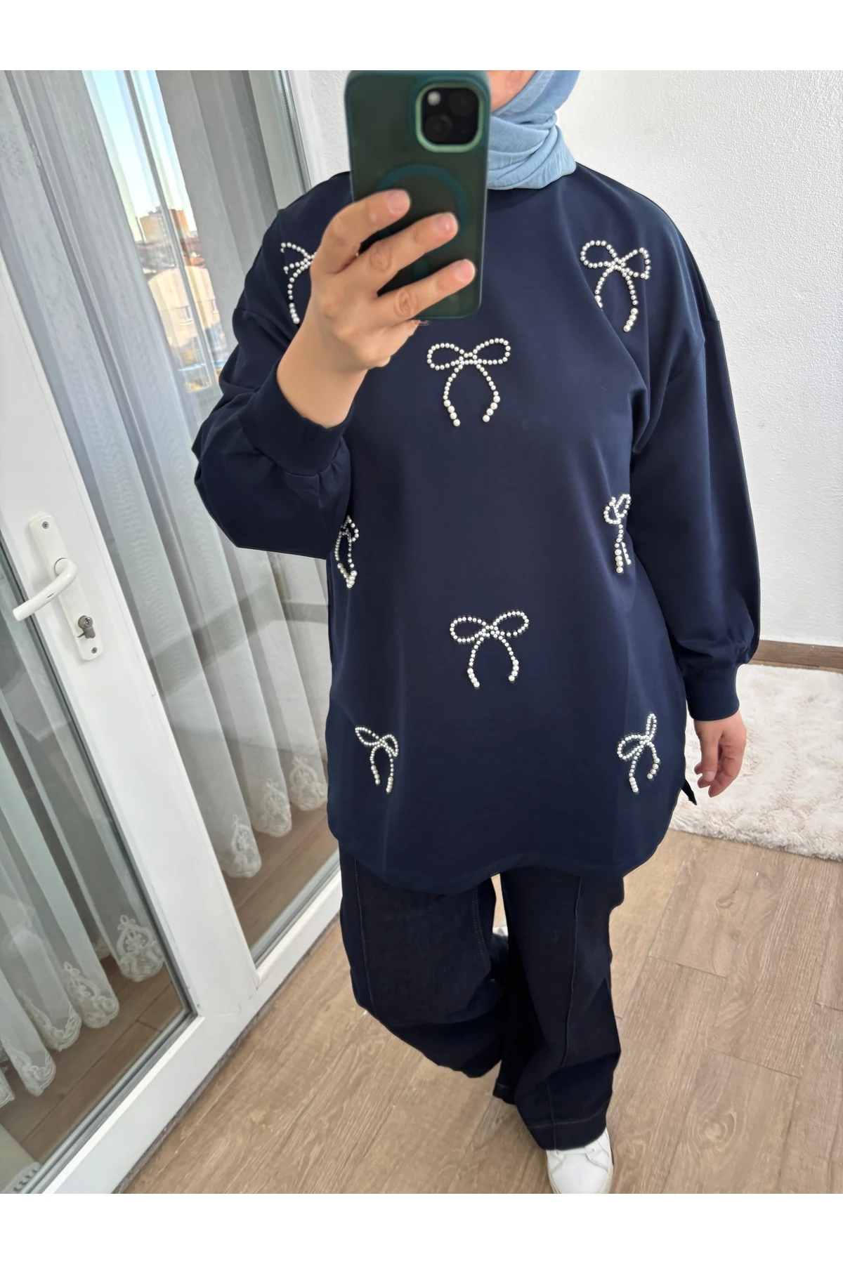 Emsabutik Önü kurdela detaylı tunik