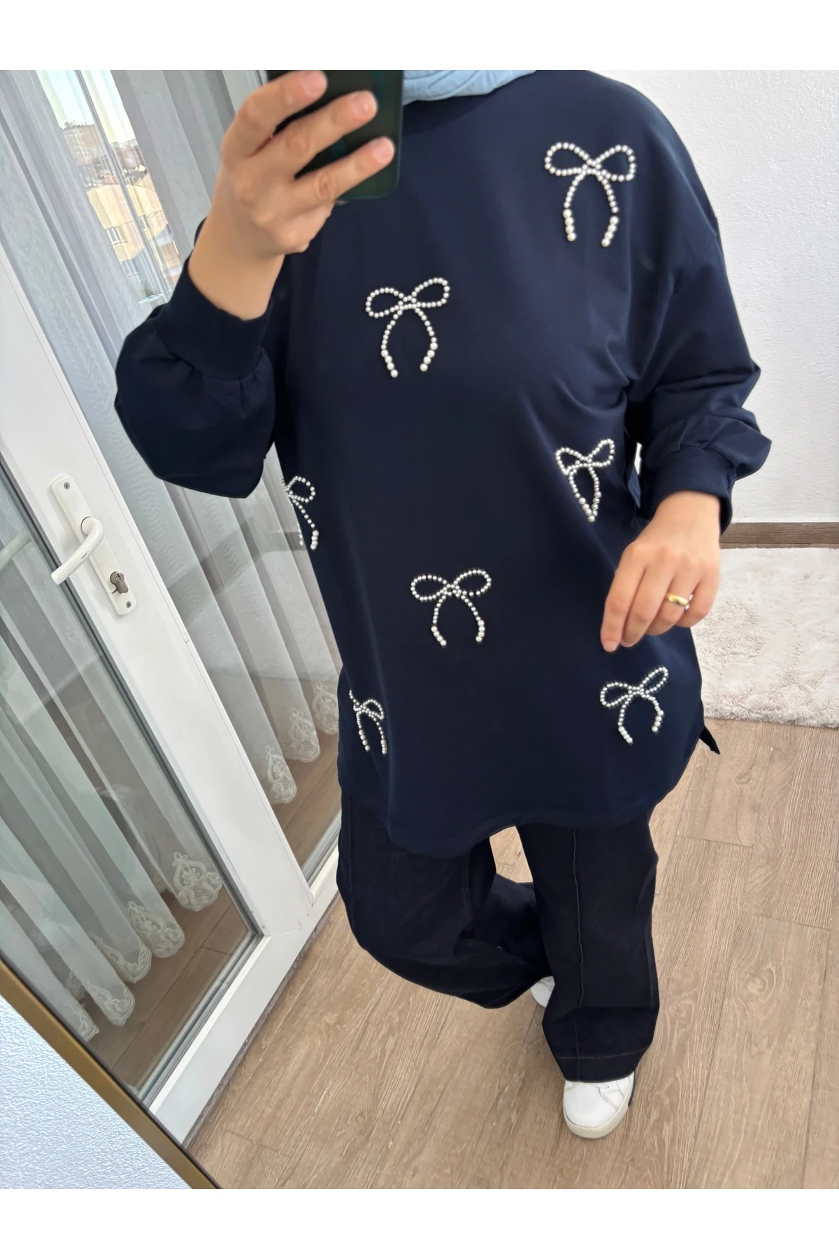 Emsabutik Önü kurdela detaylı tunik