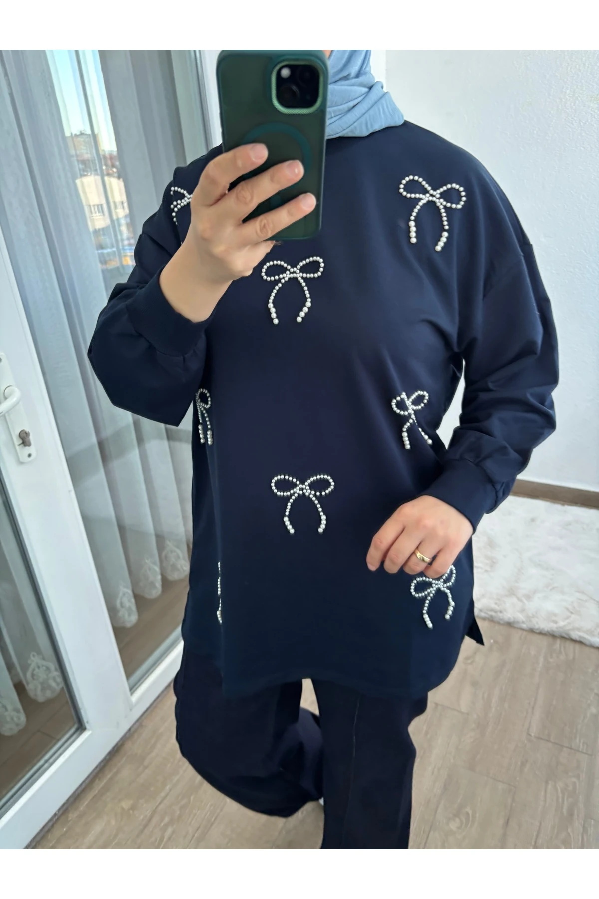 Emsabutik Önü kurdela detaylı tunik