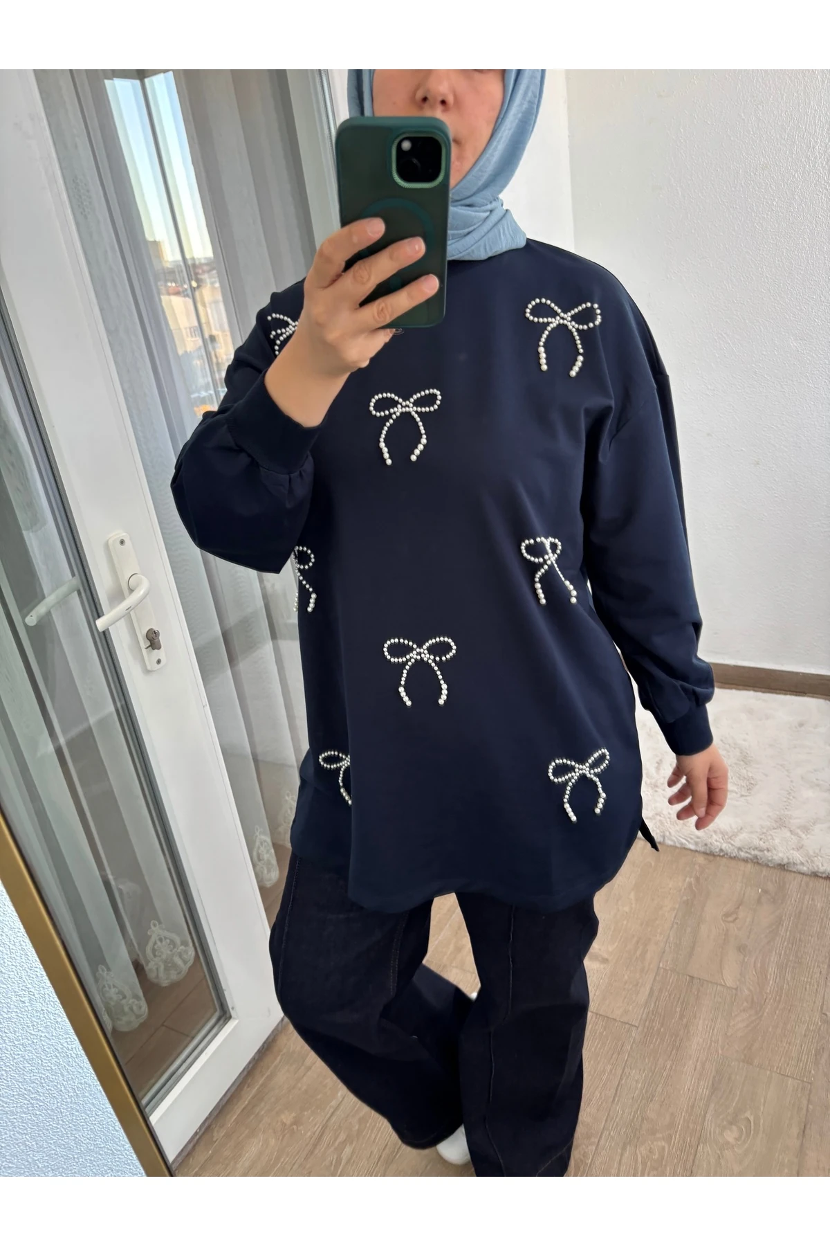 Emsabutik Önü kurdela detaylı tunik