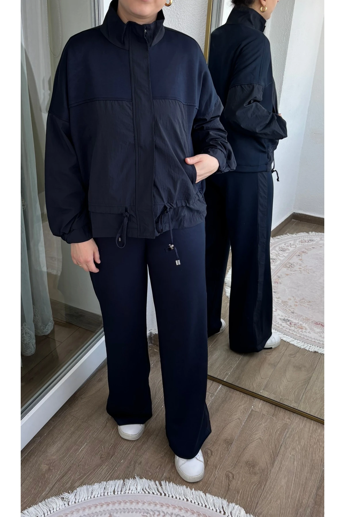 Emsabutik Jusef Lacivert Fermuarlı Pantolonlu Takım