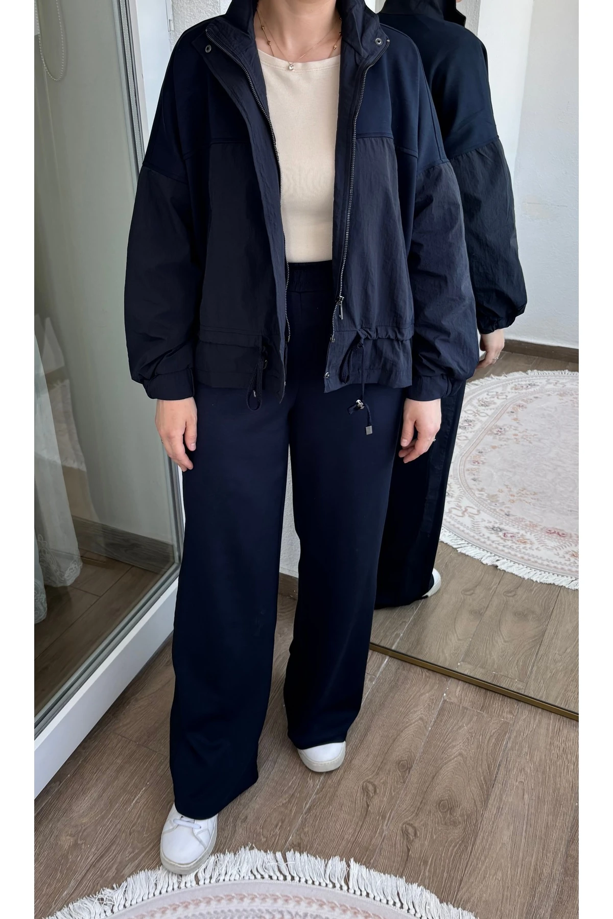 Emsabutik Jusef Lacivert Fermuarlı Pantolonlu Takım