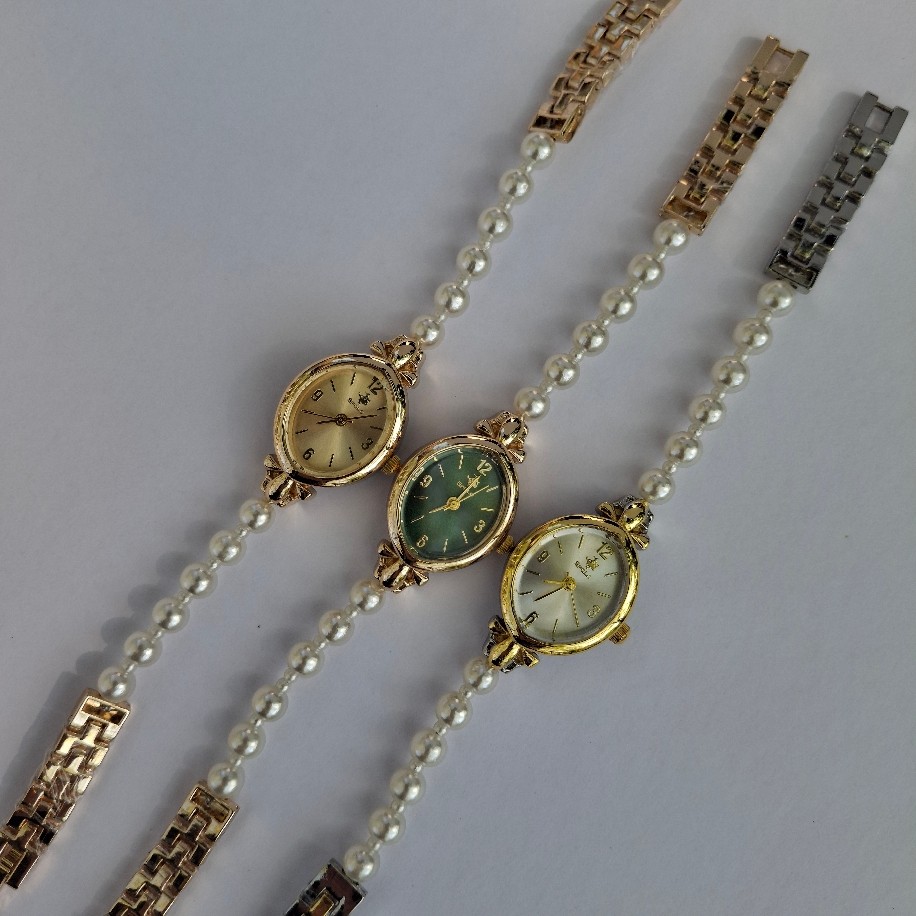 Perle – İnci Detaylı Vintage Kadın Saat