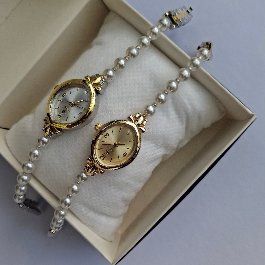 Perle – İnci Detaylı Vintage Kadın Saat