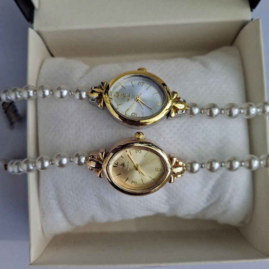 Perle – İnci Detaylı Vintage Kadın Saat